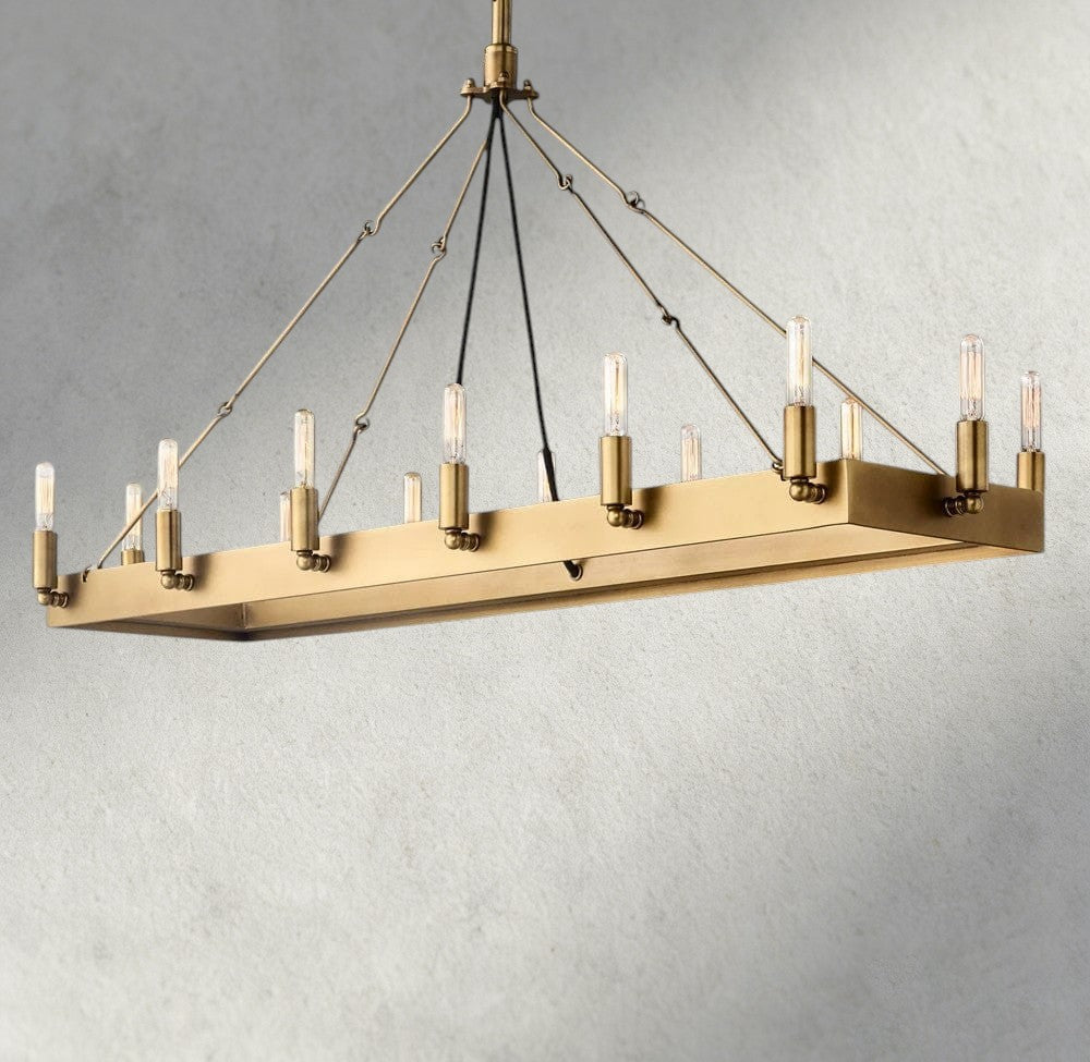 Camino Rectangular Outdoor Chandelier 41", 54"-chandelier-Briglighting