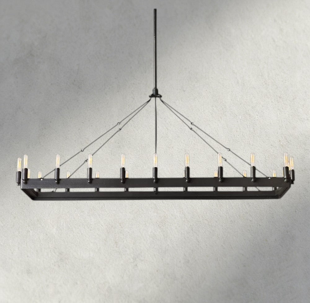 Camino Rectangular Outdoor Chandelier 41", 54"-chandelier-Briglighting