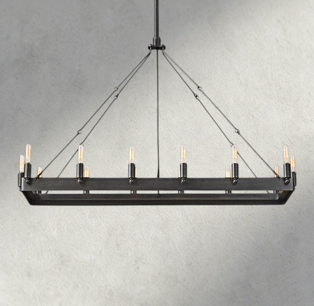Camino Rectangular Outdoor Chandelier 41", 54"-chandelier-Briglighting