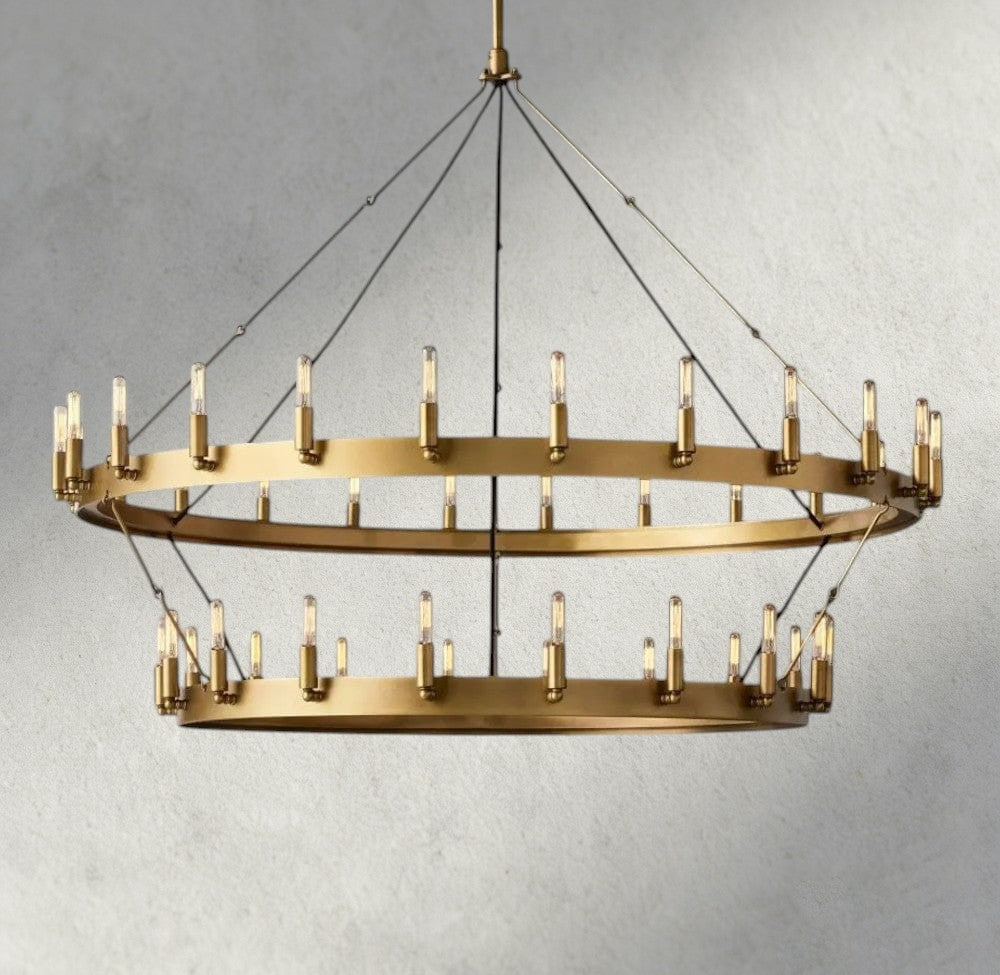 Camino Vintage Filament Two-Tier Chandelier 38", 50", 63", 71"-chandelier-Briglighting