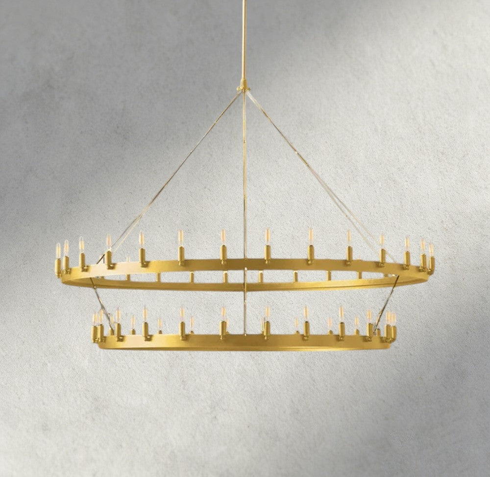 Camino Vintage Filament Two-Tier Chandelier 38", 50", 63", 71"-chandelier-Briglighting
