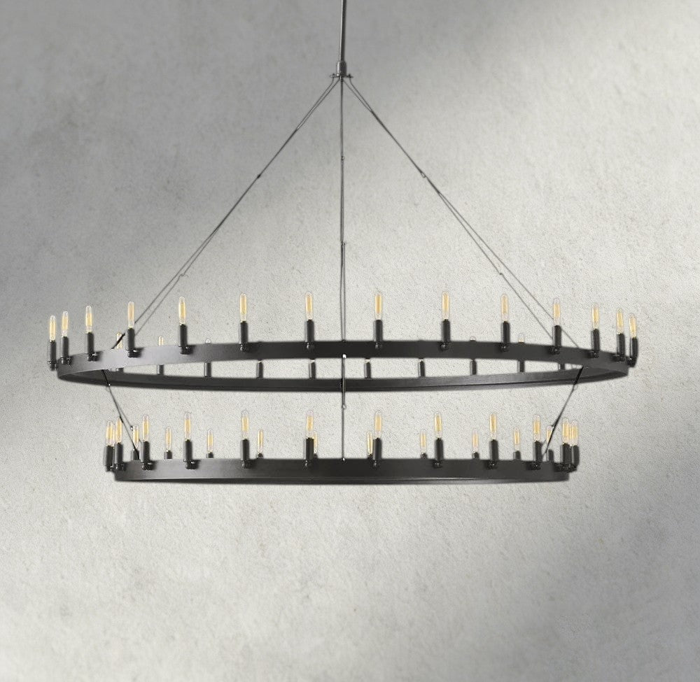 Camino Vintage Filament Two-Tier Chandelier 38", 50", 63", 71"-chandelier-Briglighting