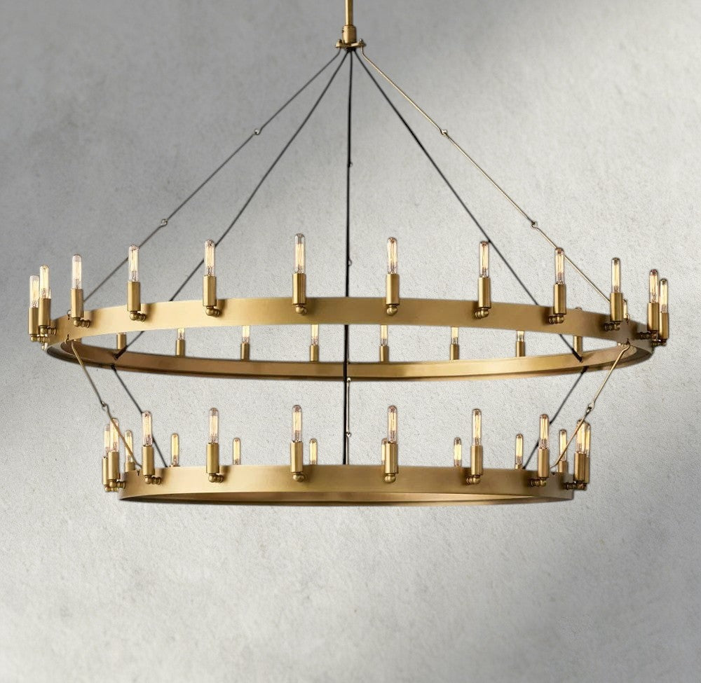 Camino Vintage Filament Two-Tier Chandelier 38", 50", 63", 71"-chandelier-Briglighting