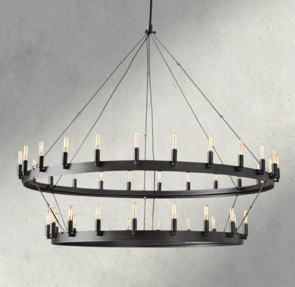 Camino Vintage Filament Two-Tier Chandelier 38", 50", 63", 71"-chandelier-Briglighting