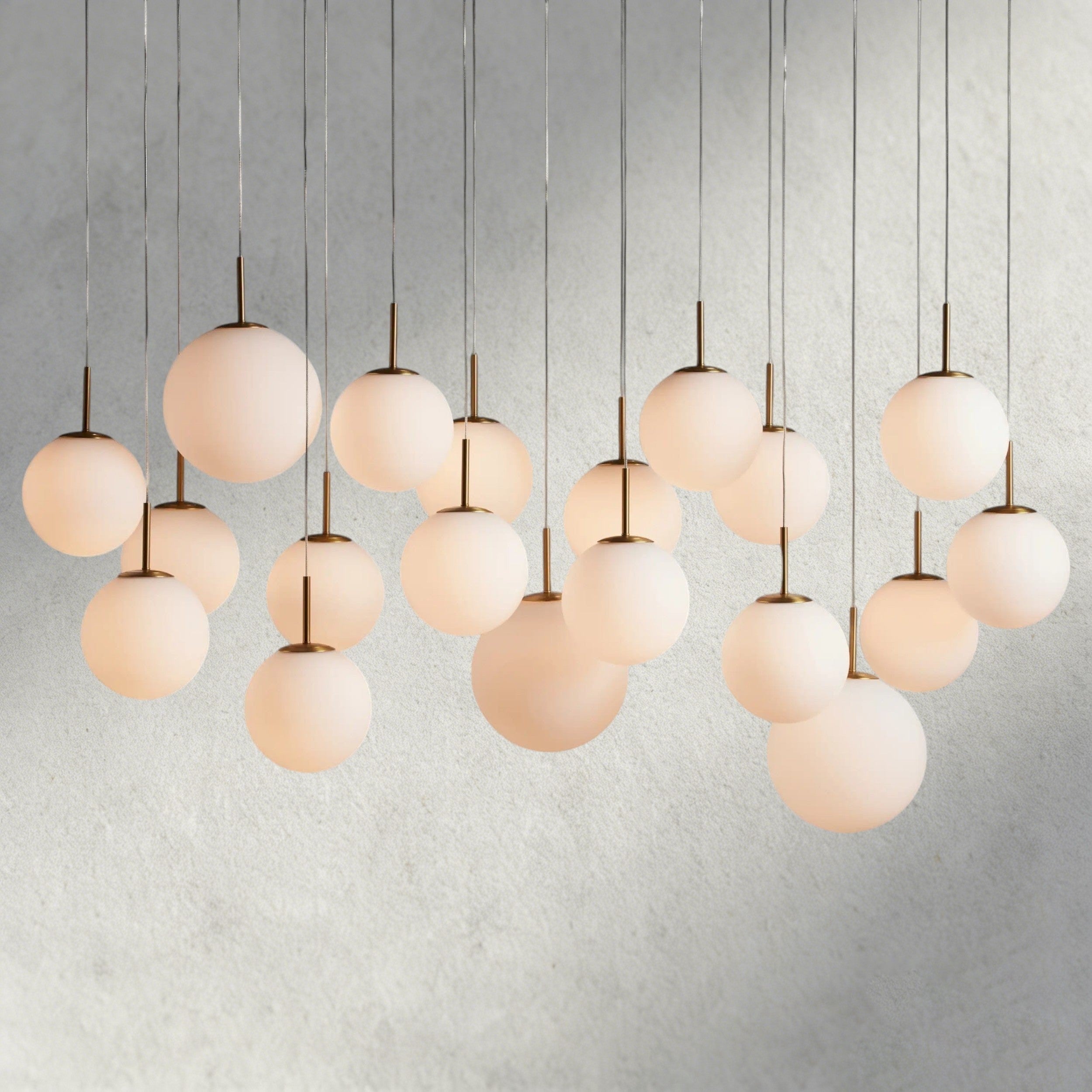 65" / Matte Opal Casen Linear Chandelier 55", 65"