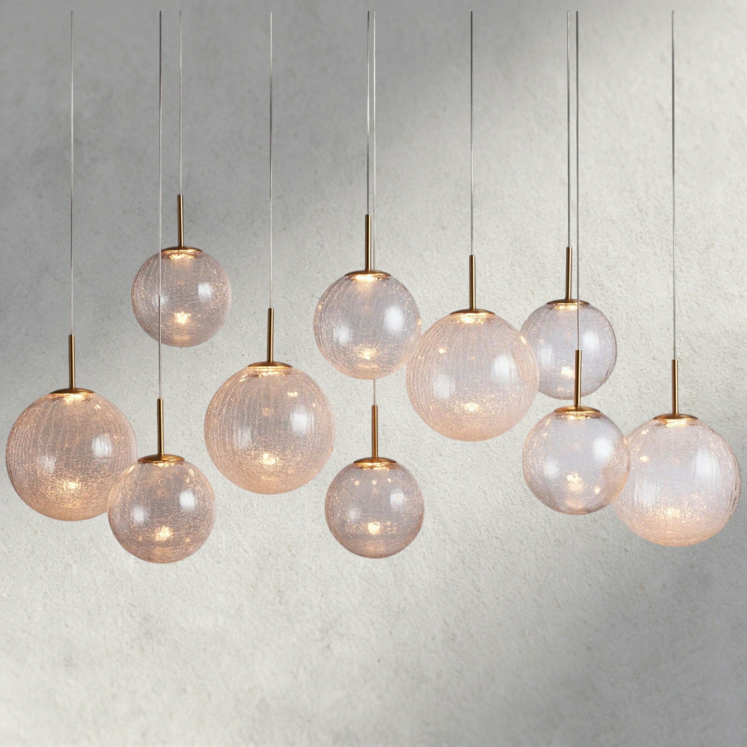 55" / Crackle Casen Linear Chandelier 55", 65"