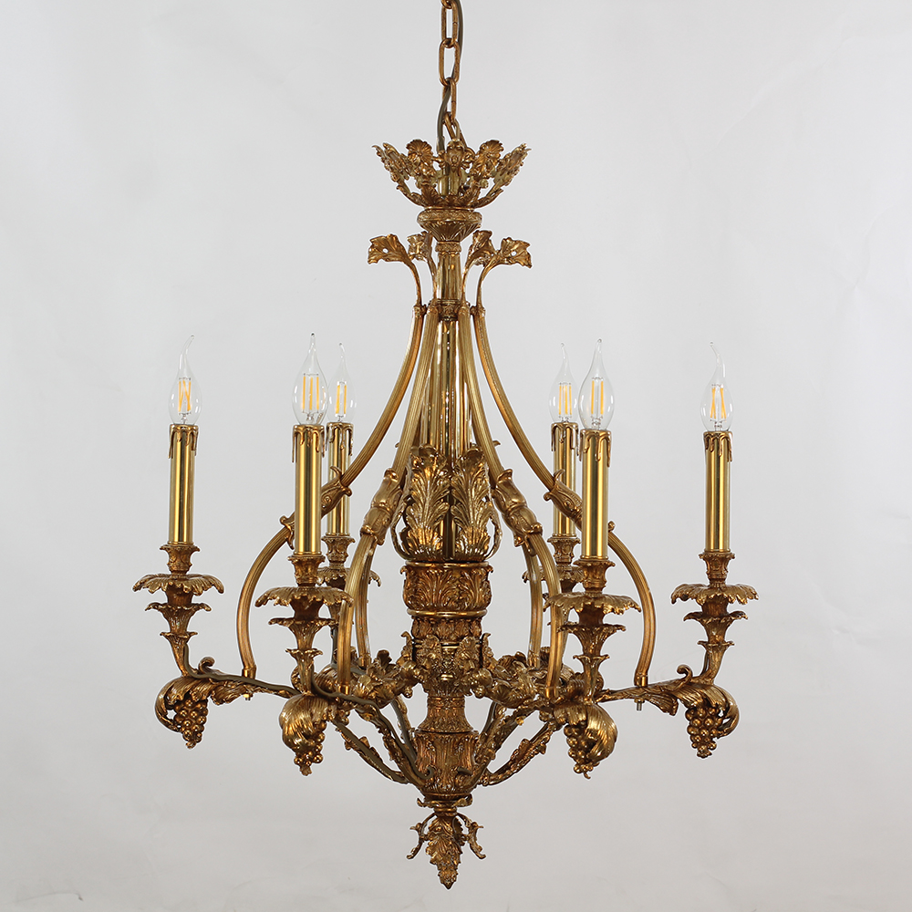26X30 Inch 6 Lights Small Baroque Style Antique Copper Chandelier-Briglighting