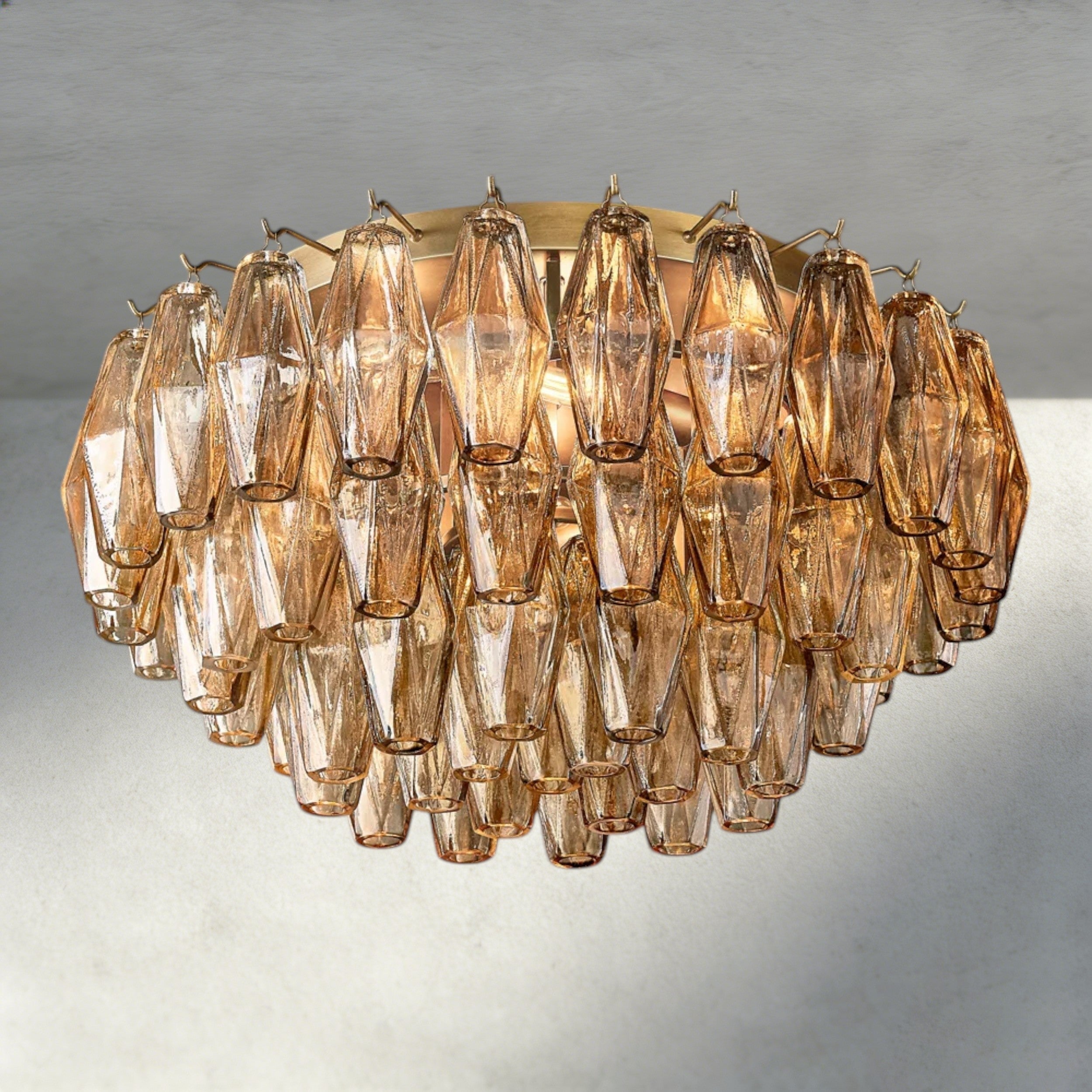 Chiara Clear/ Smoke Glass Flushmount 17", 22"-Flush Mount-Briglighting