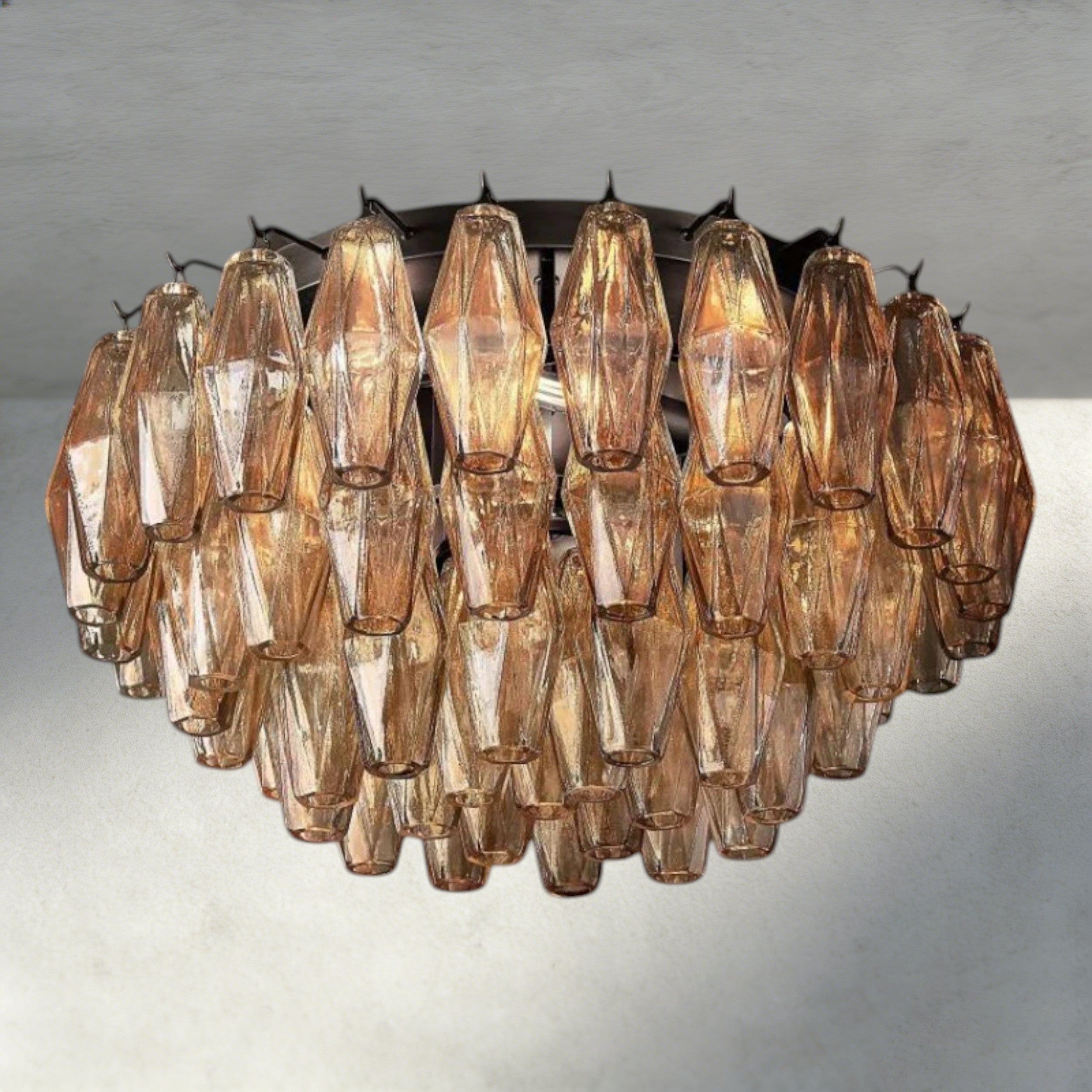 Chiara Clear/ Smoke Glass Flushmount 17", 22"-Flush Mount-Briglighting