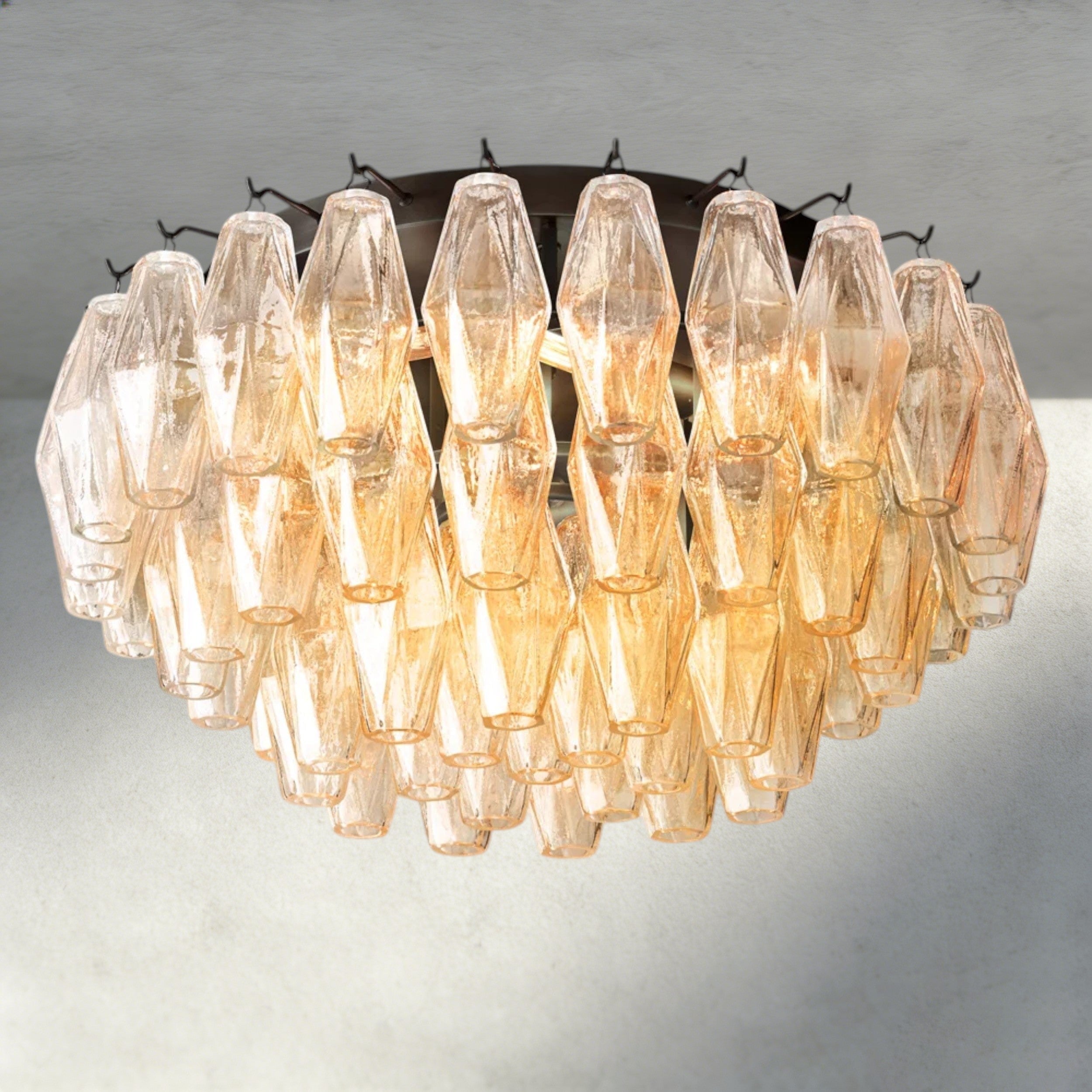 Chiara Clear/ Smoke Glass Flushmount 17", 22"-Flush Mount-Briglighting