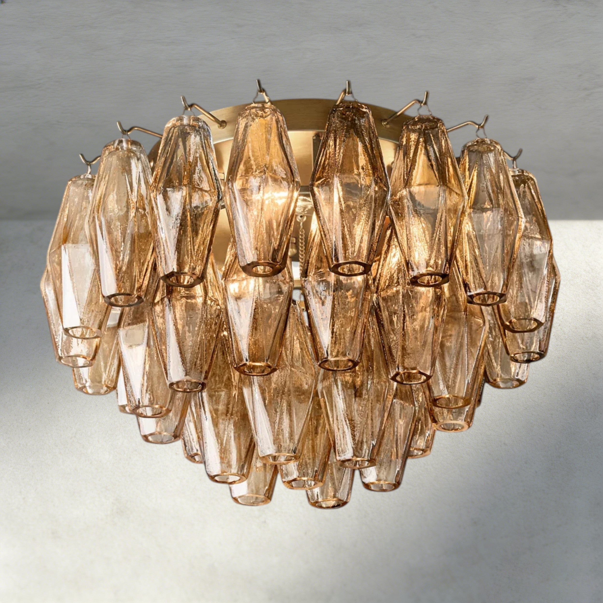 Chiara Clear/ Smoke Glass Flushmount 17", 22"-Flush Mount-Briglighting