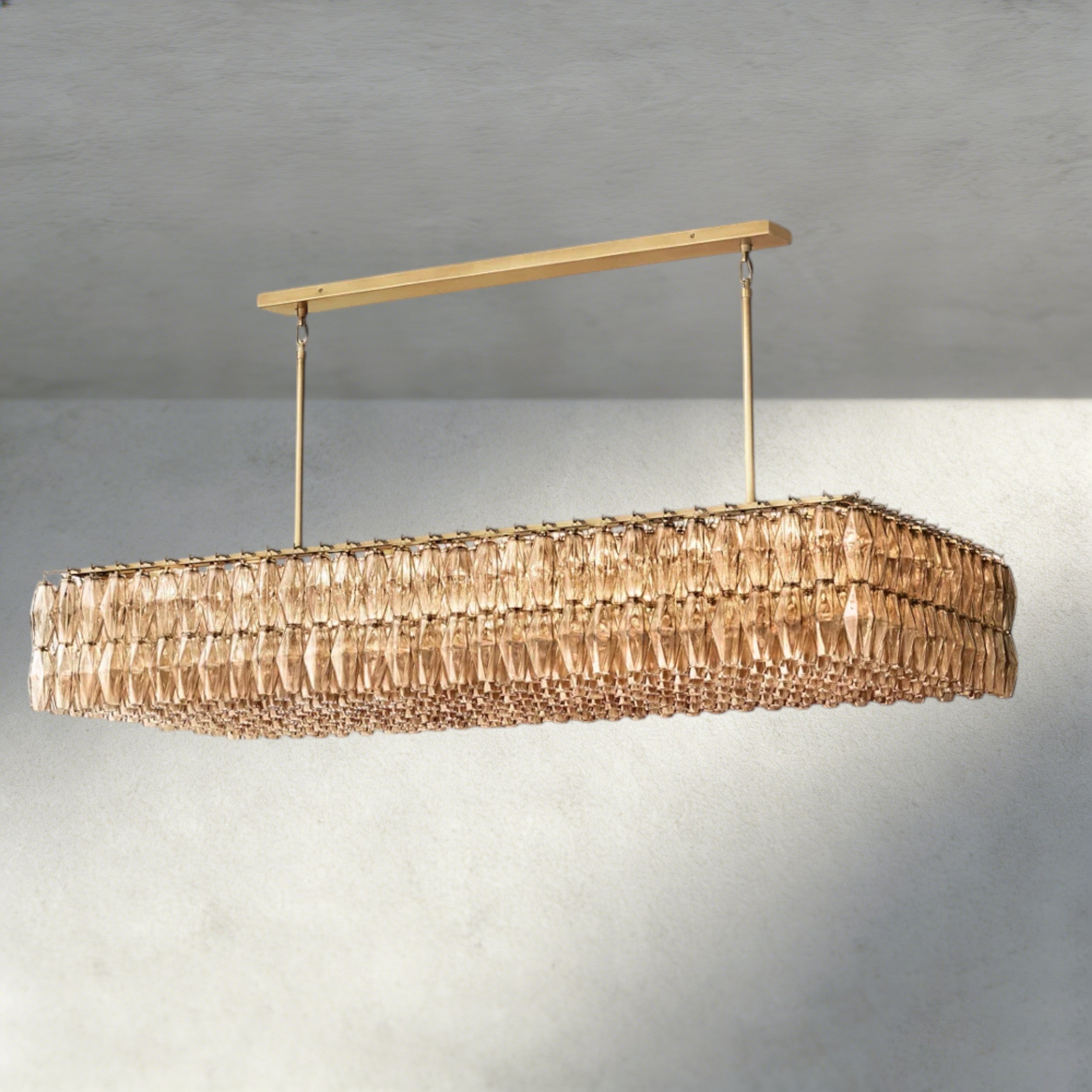 CHIARA CLEAR/ SMOKE GLASS RECTANGULAR CHANDELIER 54", 74"-chandelier-Briglighting