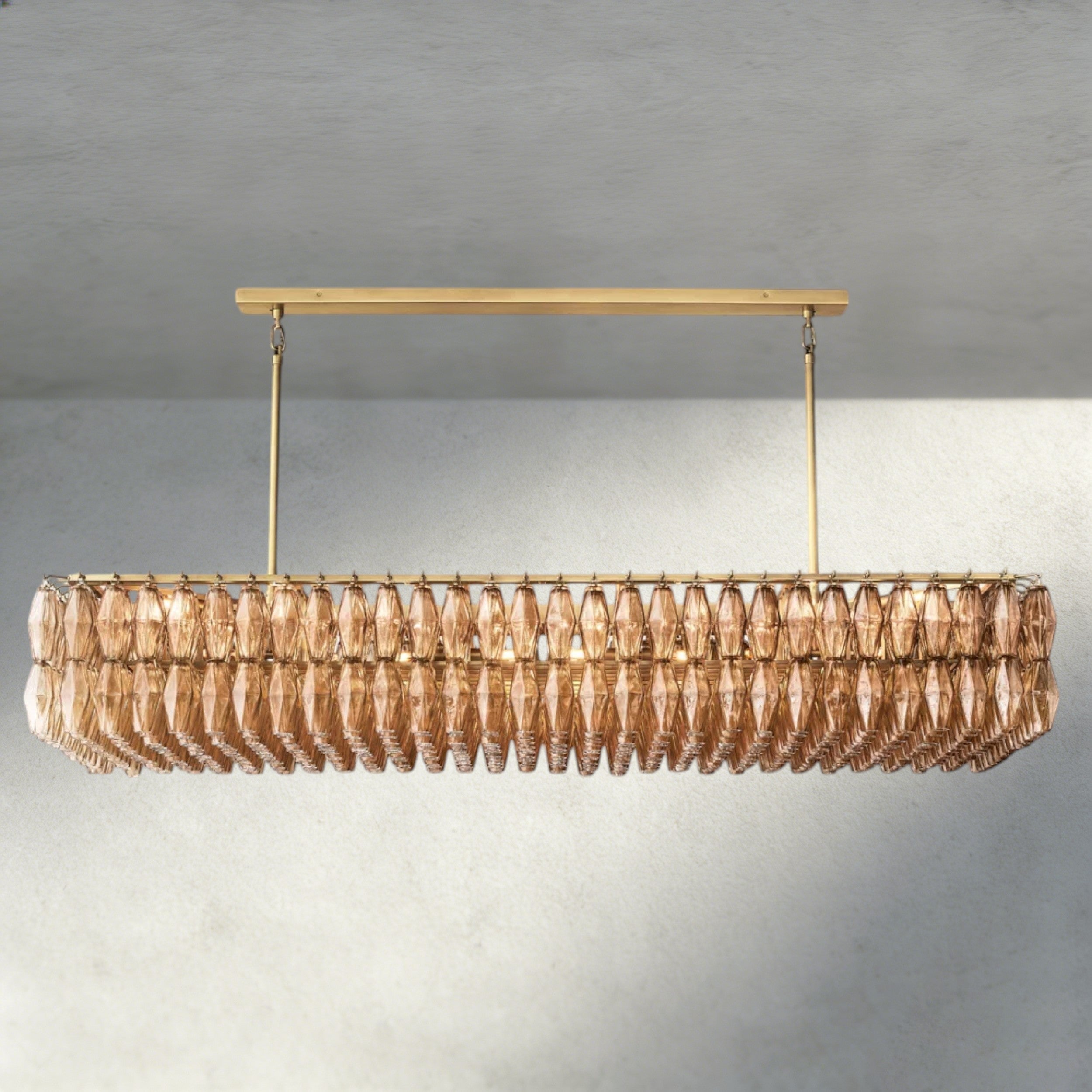 CHIARA CLEAR/ SMOKE GLASS RECTANGULAR CHANDELIER 54", 74"-chandelier-Briglighting