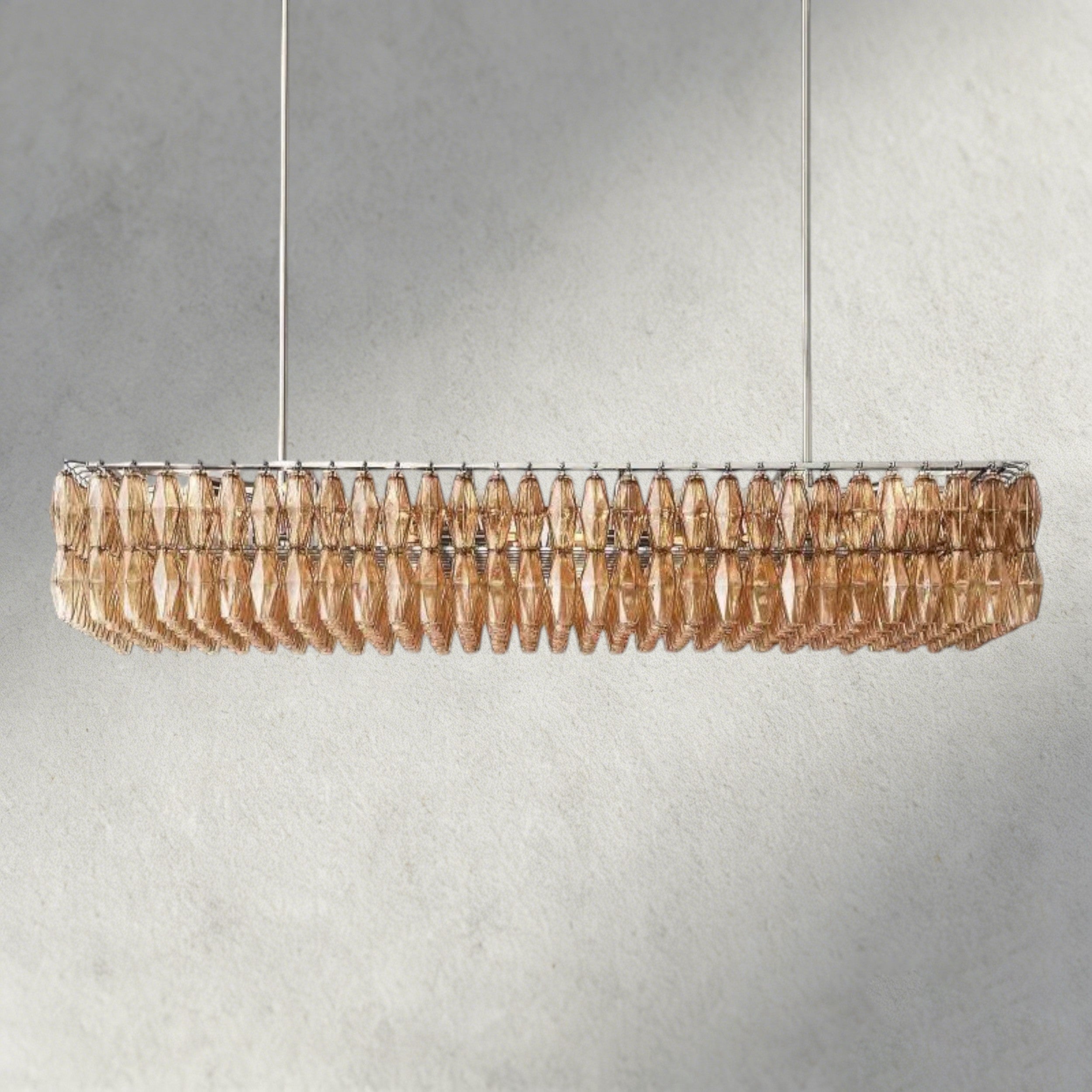 CHIARA CLEAR/ SMOKE GLASS RECTANGULAR CHANDELIER 54", 74"-chandelier-Briglighting