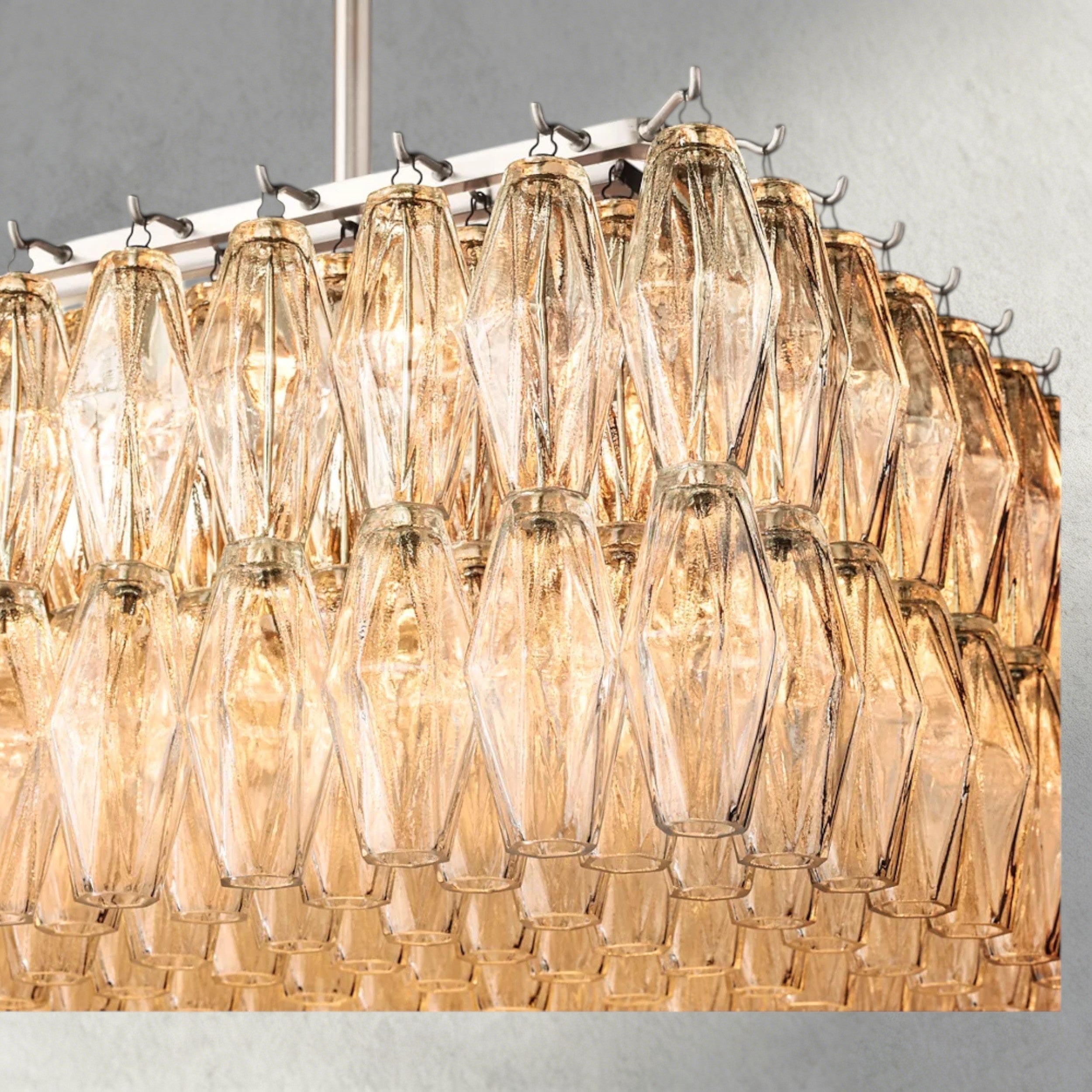 CHIARA CLEAR/ SMOKE GLASS RECTANGULAR CHANDELIER 54", 74"-chandelier-Briglighting
