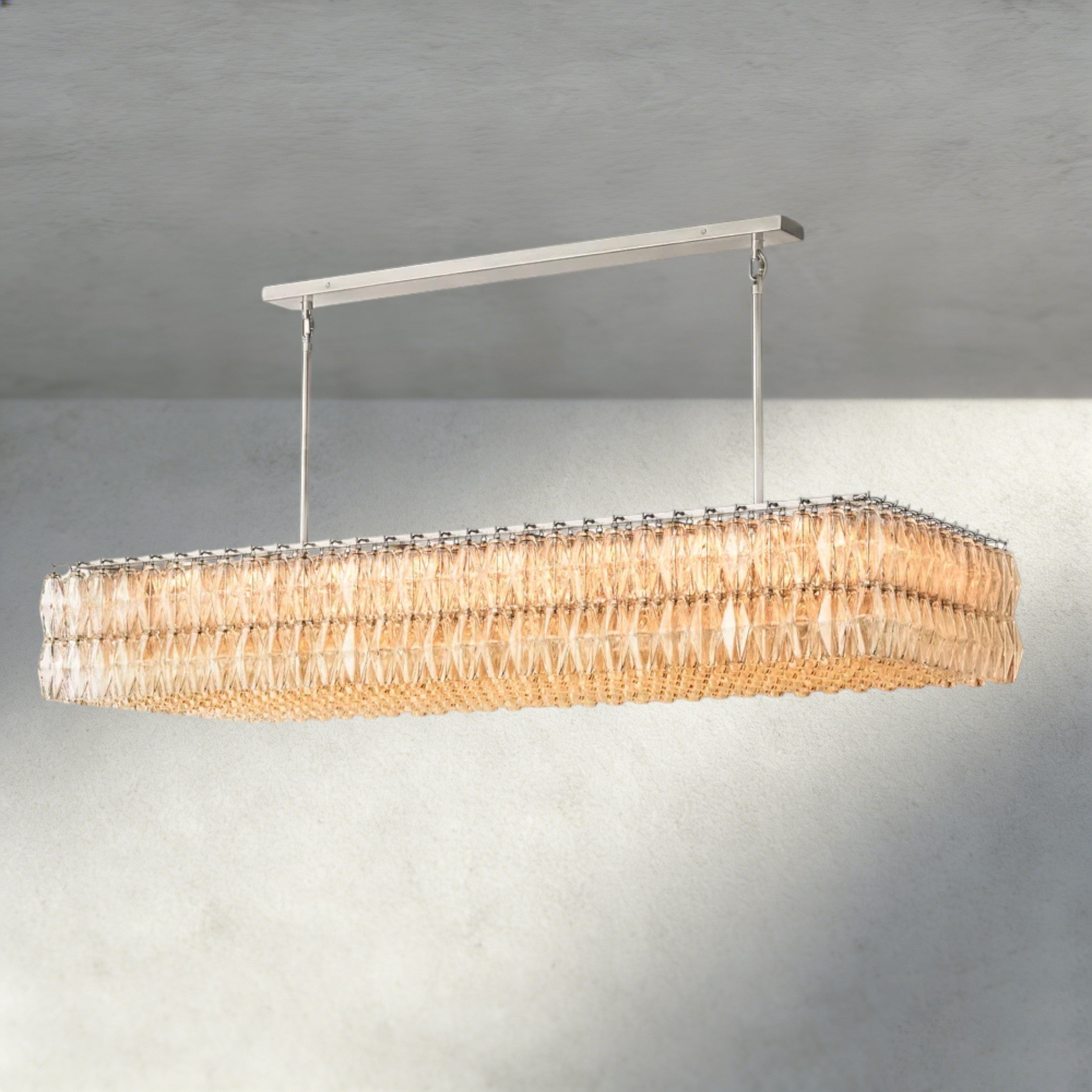 CHIARA CLEAR/ SMOKE GLASS RECTANGULAR CHANDELIER 54", 74"-chandelier-Briglighting