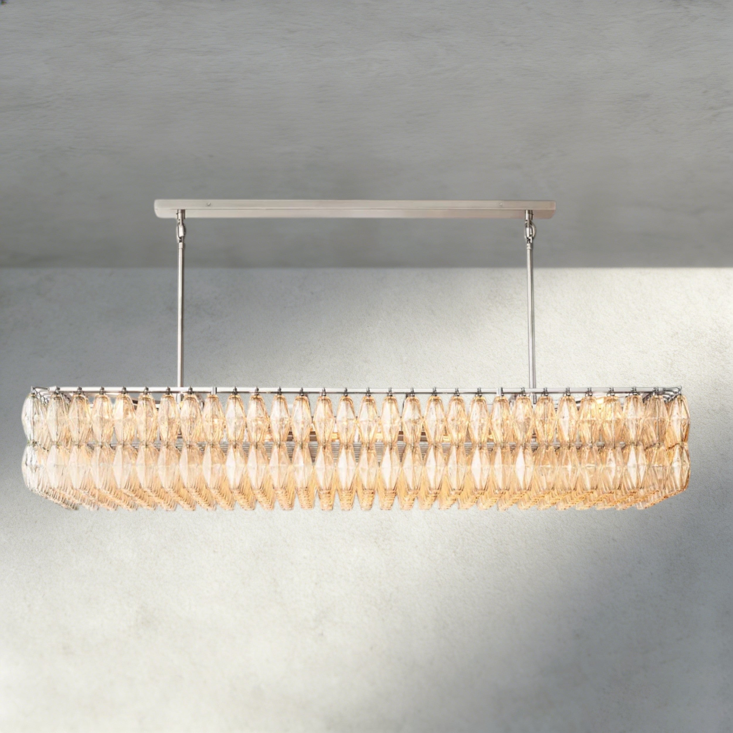 CHIARA CLEAR/ SMOKE GLASS RECTANGULAR CHANDELIER 54", 74"-chandelier-Briglighting