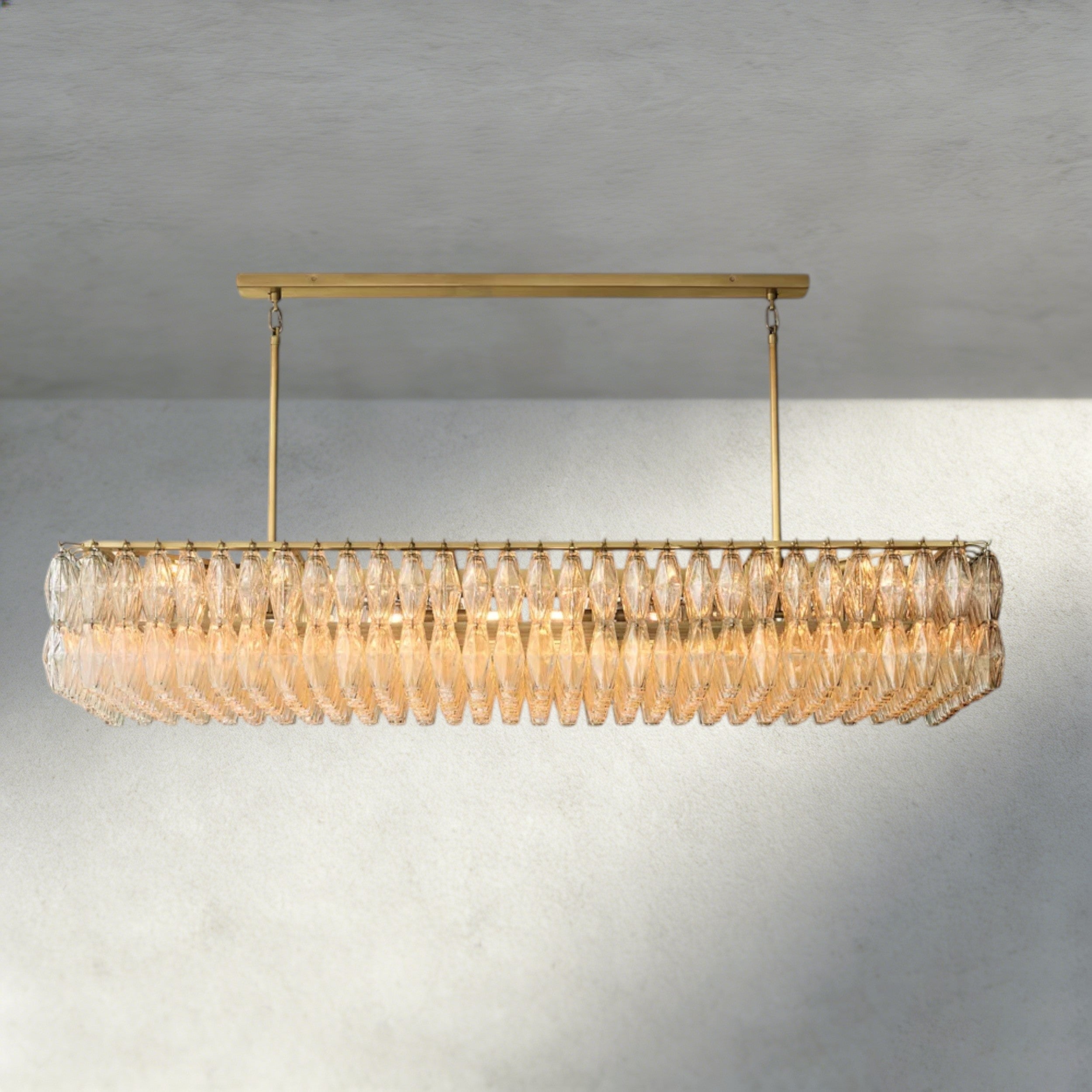 CHIARA CLEAR/ SMOKE GLASS RECTANGULAR CHANDELIER 54", 74"-chandelier-Briglighting