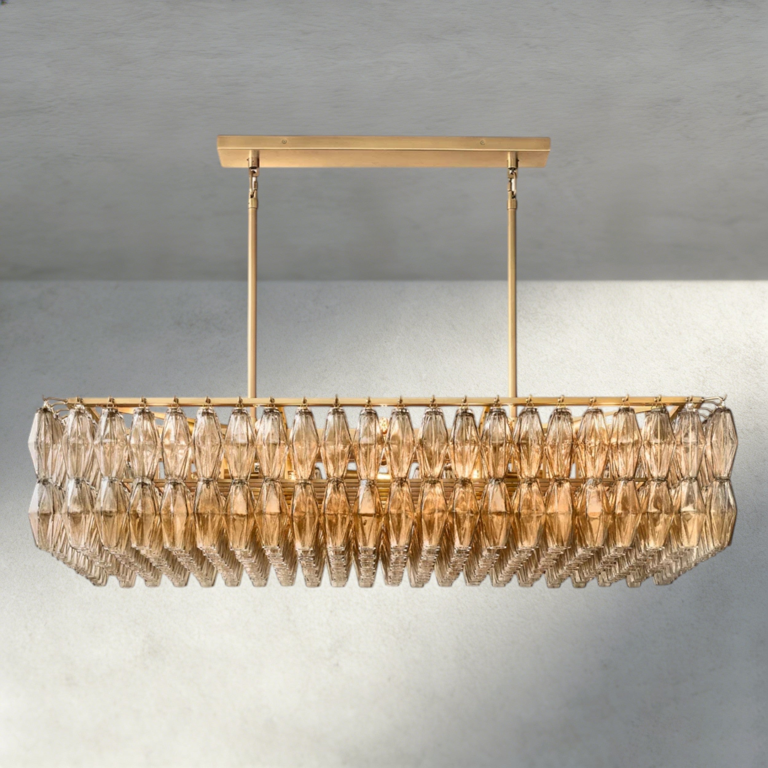 CHIARA CLEAR/ SMOKE GLASS RECTANGULAR CHANDELIER 54", 74"-chandelier-Briglighting