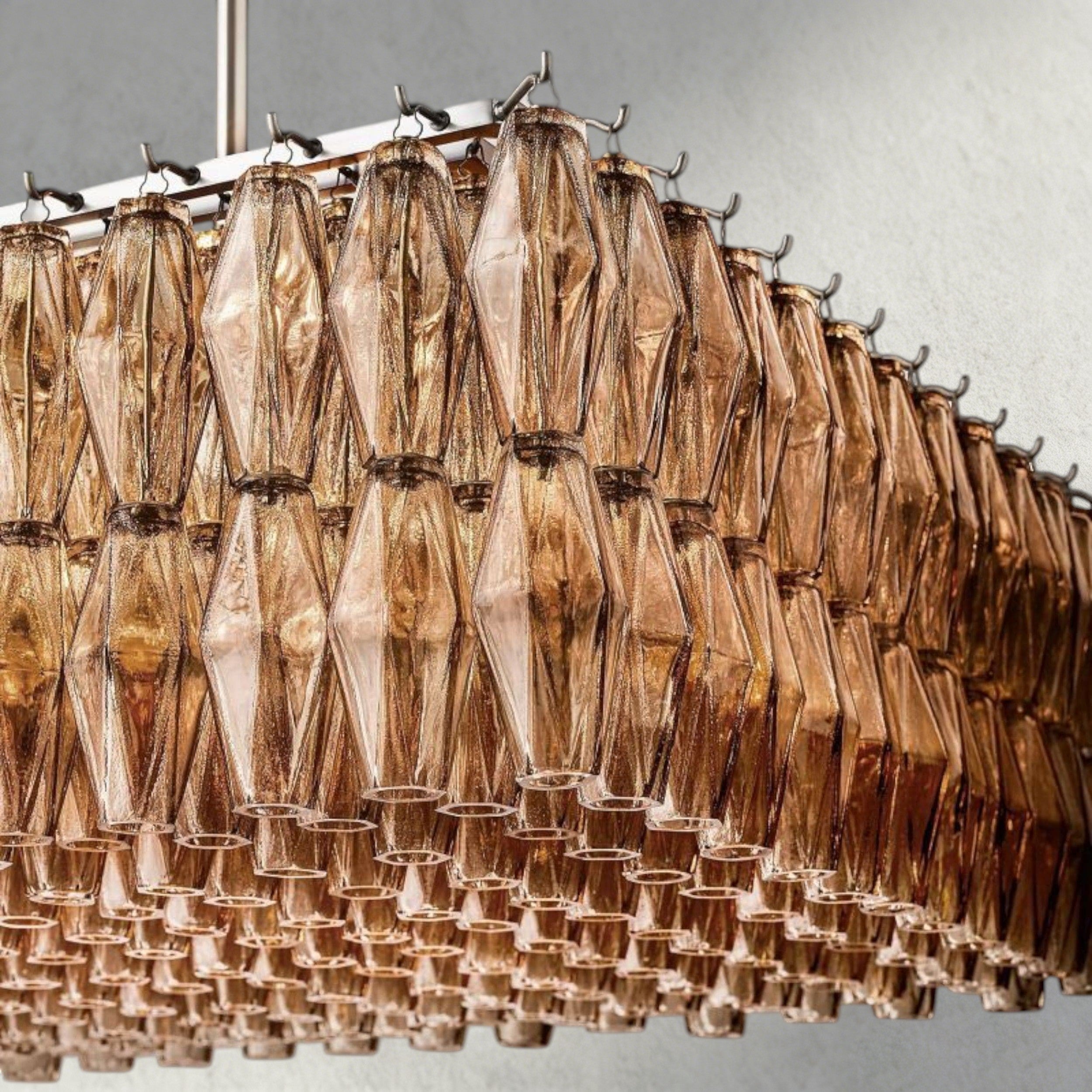 CHIARA CLEAR/ SMOKE GLASS RECTANGULAR CHANDELIER 54", 74"-chandelier-Briglighting