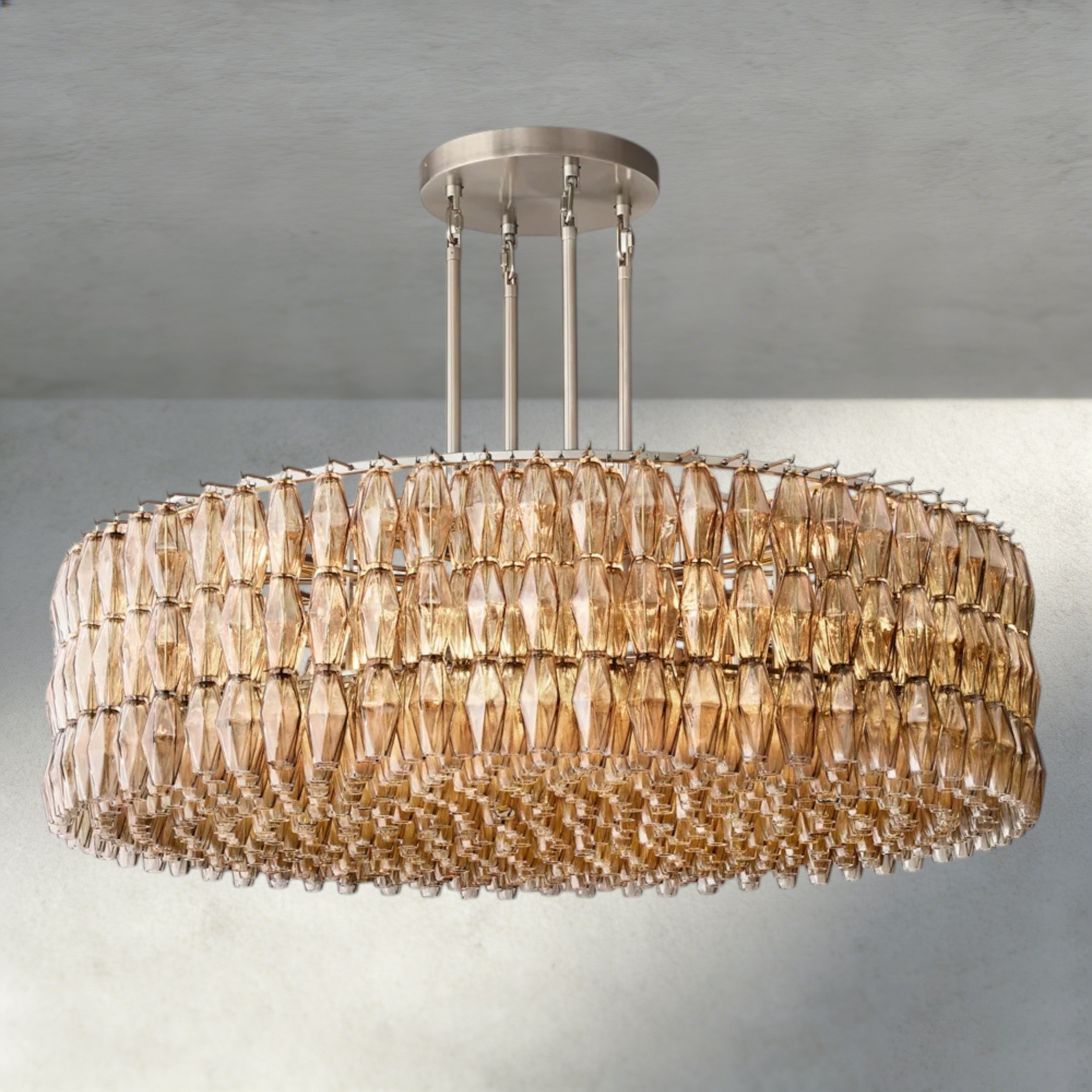 CHIARA CLEAR/ SMOKE GLASS ROUND CHANDELIER 37", 47", 62"-chandelier-Briglighting
