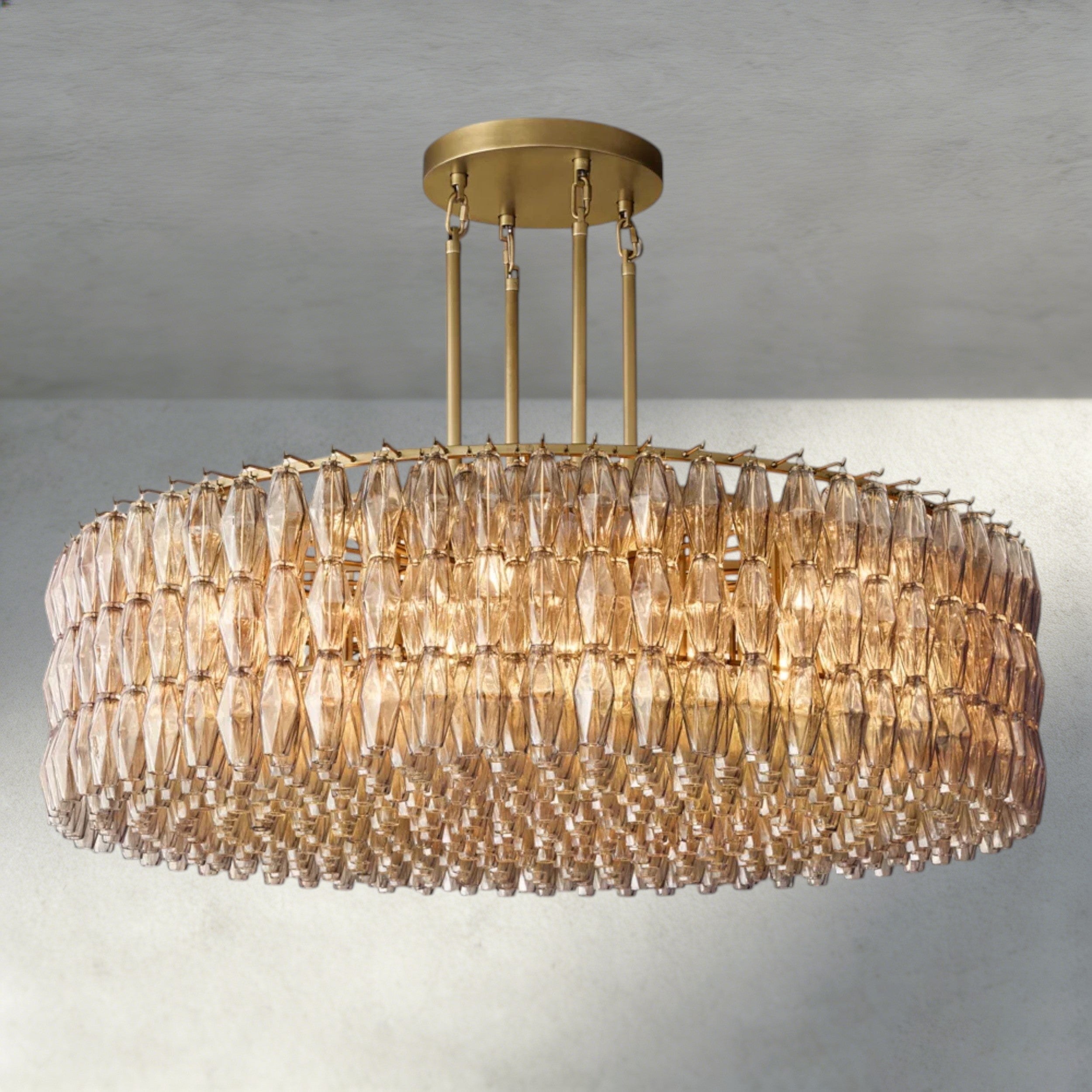 CHIARA CLEAR/ SMOKE GLASS ROUND CHANDELIER 37", 47", 62"-chandelier-Briglighting