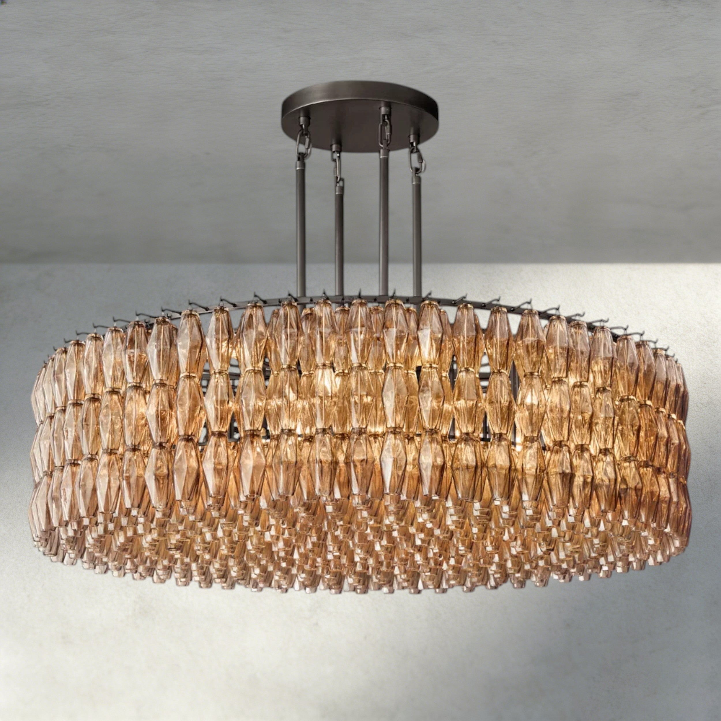 CHIARA CLEAR/ SMOKE GLASS ROUND CHANDELIER 37", 47", 62"-chandelier-Briglighting