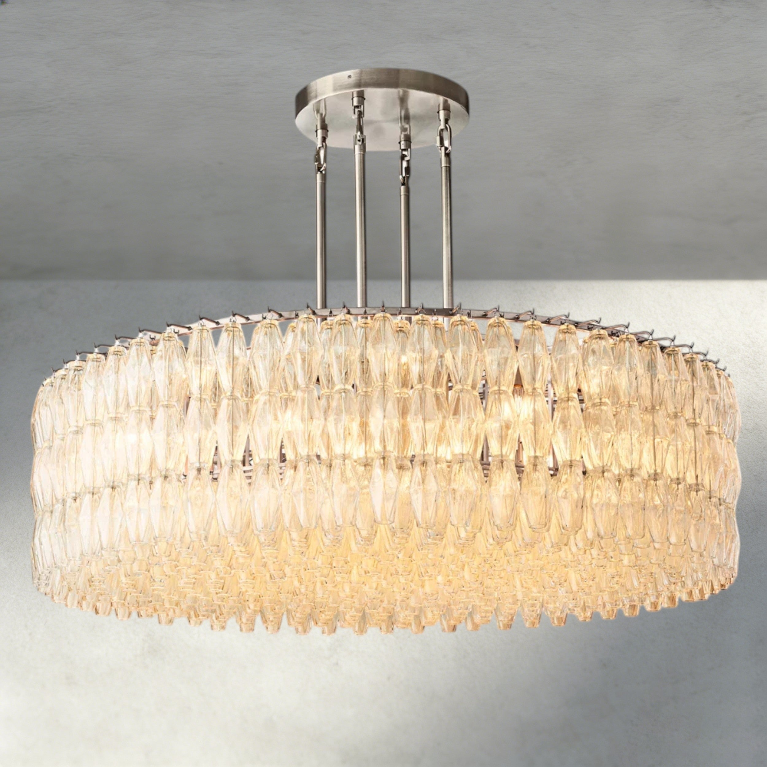 CHIARA CLEAR/ SMOKE GLASS ROUND CHANDELIER 37", 47", 62"-chandelier-Briglighting