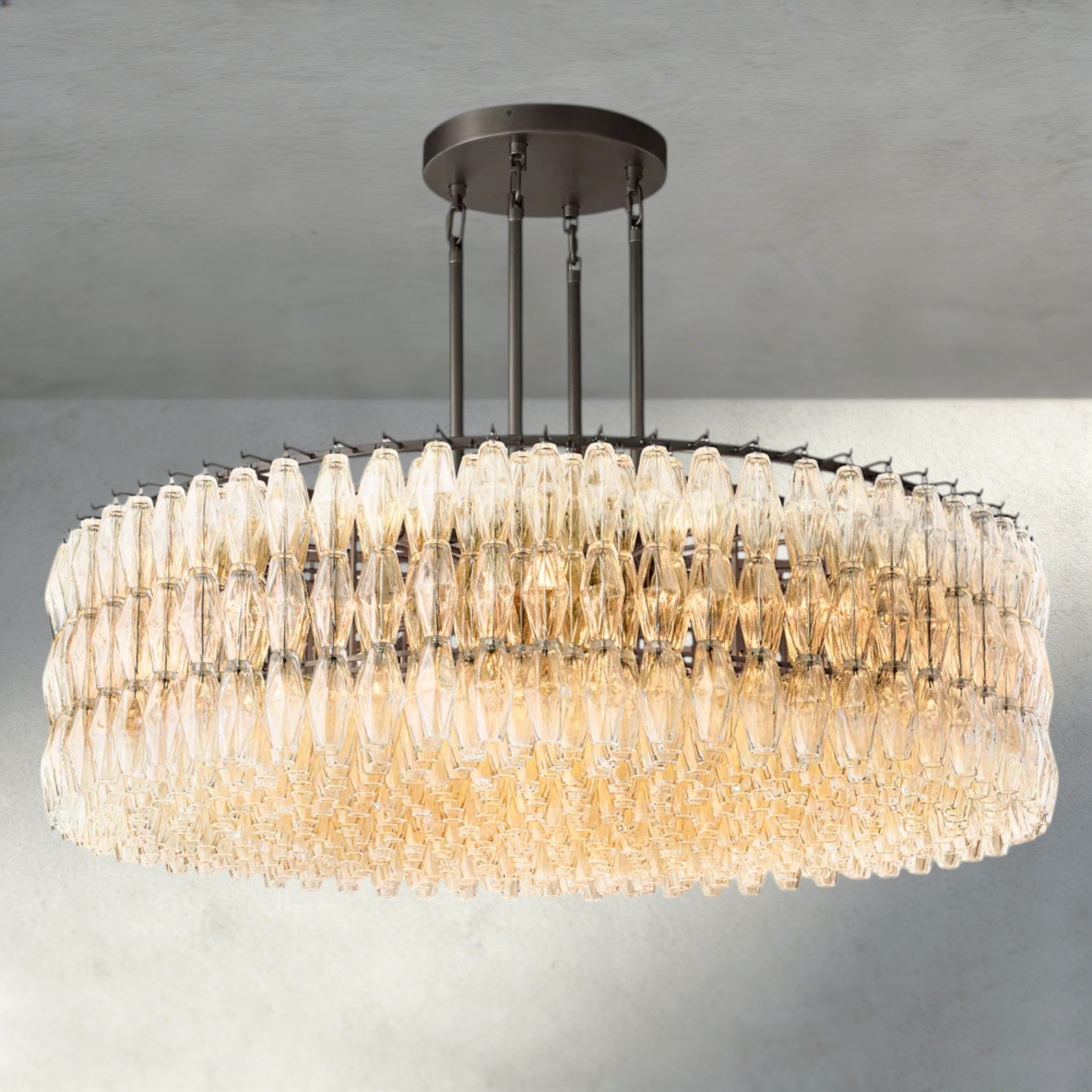 CHIARA CLEAR/ SMOKE GLASS ROUND CHANDELIER 37", 47", 62"-chandelier-Briglighting