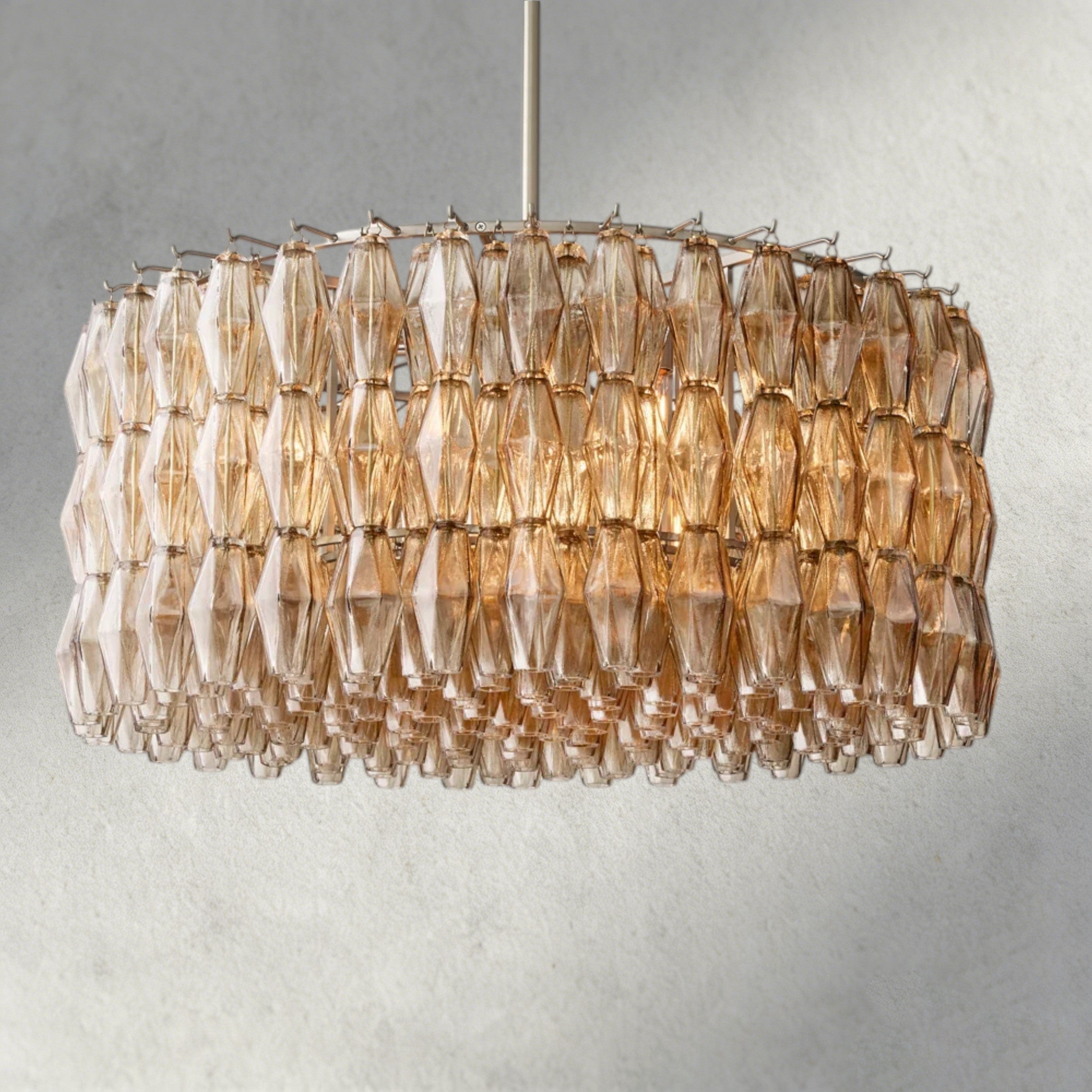 CHIARA CLEAR/ SMOKE GLASS ROUND CHANDELIER 37", 47", 62"-chandelier-Briglighting