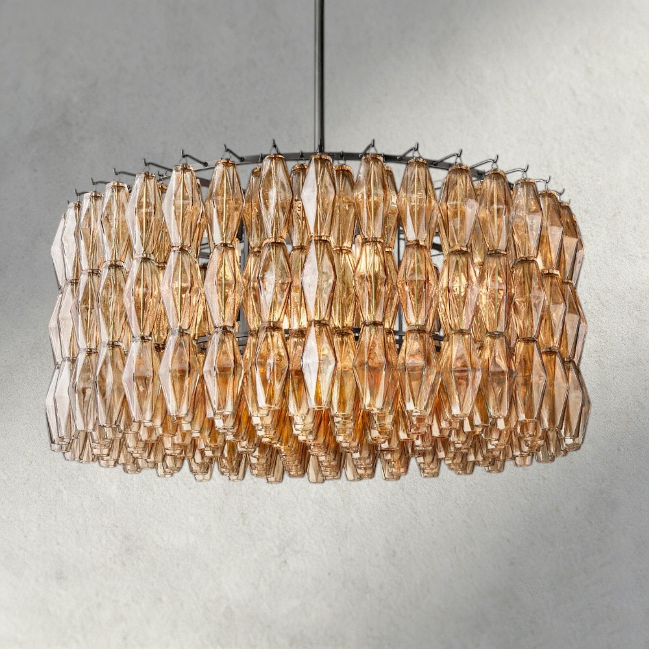 CHIARA CLEAR/ SMOKE GLASS ROUND CHANDELIER 37", 47", 62"-chandelier-Briglighting