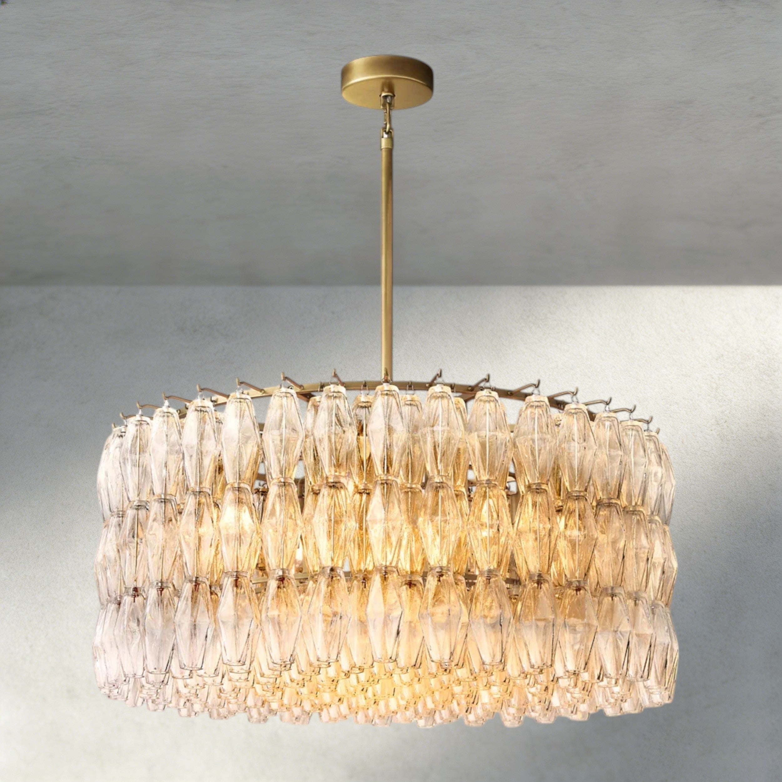 CHIARA CLEAR/ SMOKE GLASS ROUND CHANDELIER 37", 47", 62"-chandelier-Briglighting