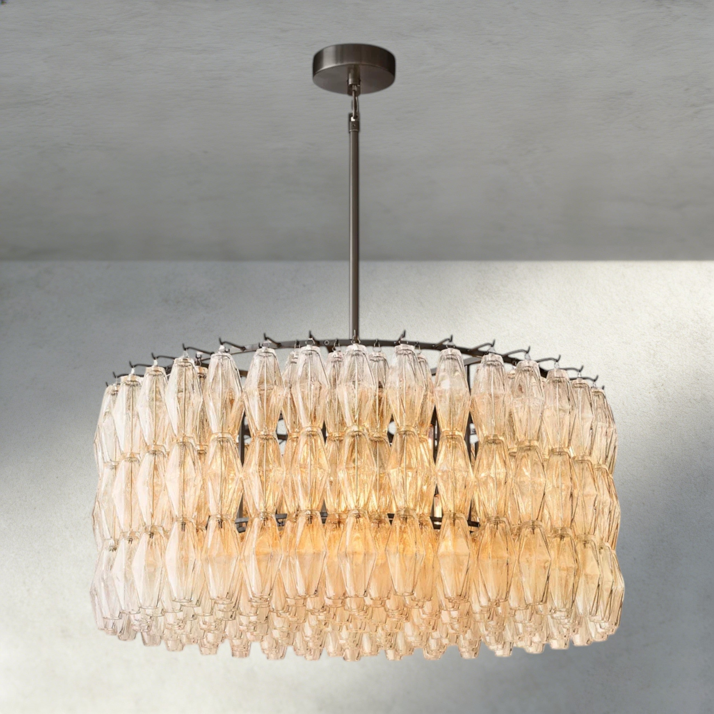 CHIARA CLEAR/ SMOKE GLASS ROUND CHANDELIER 37", 47", 62"-chandelier-Briglighting