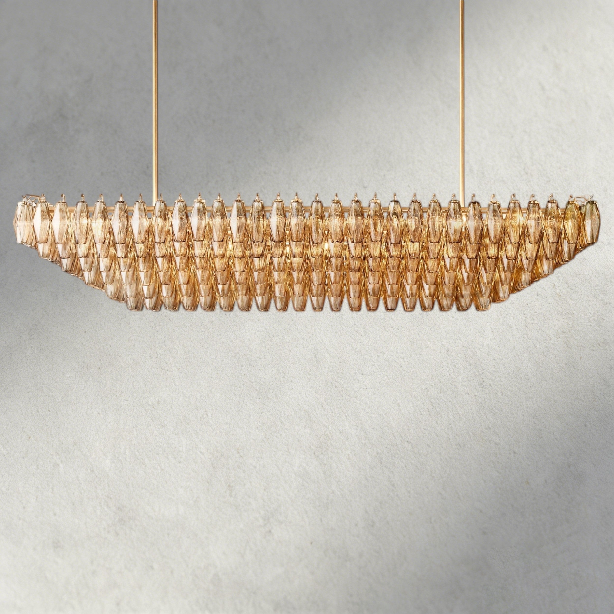 CHIARA CLEAR/ SMOKE GLASS TIERED RECTANGULAR CHANDELIER 54", 74"-chandelier-Briglighting