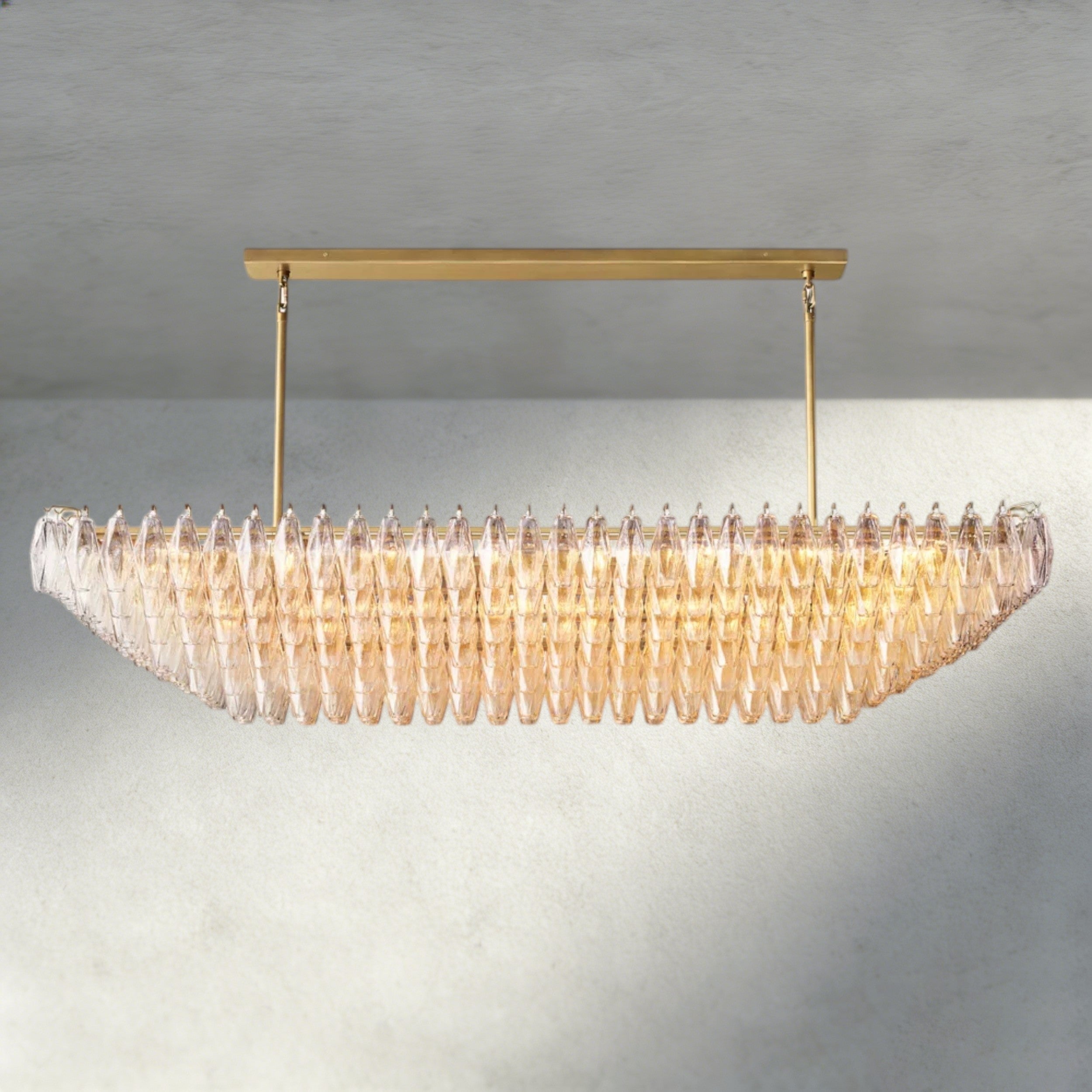 CHIARA CLEAR/ SMOKE GLASS TIERED RECTANGULAR CHANDELIER 54", 74"-chandelier-Briglighting