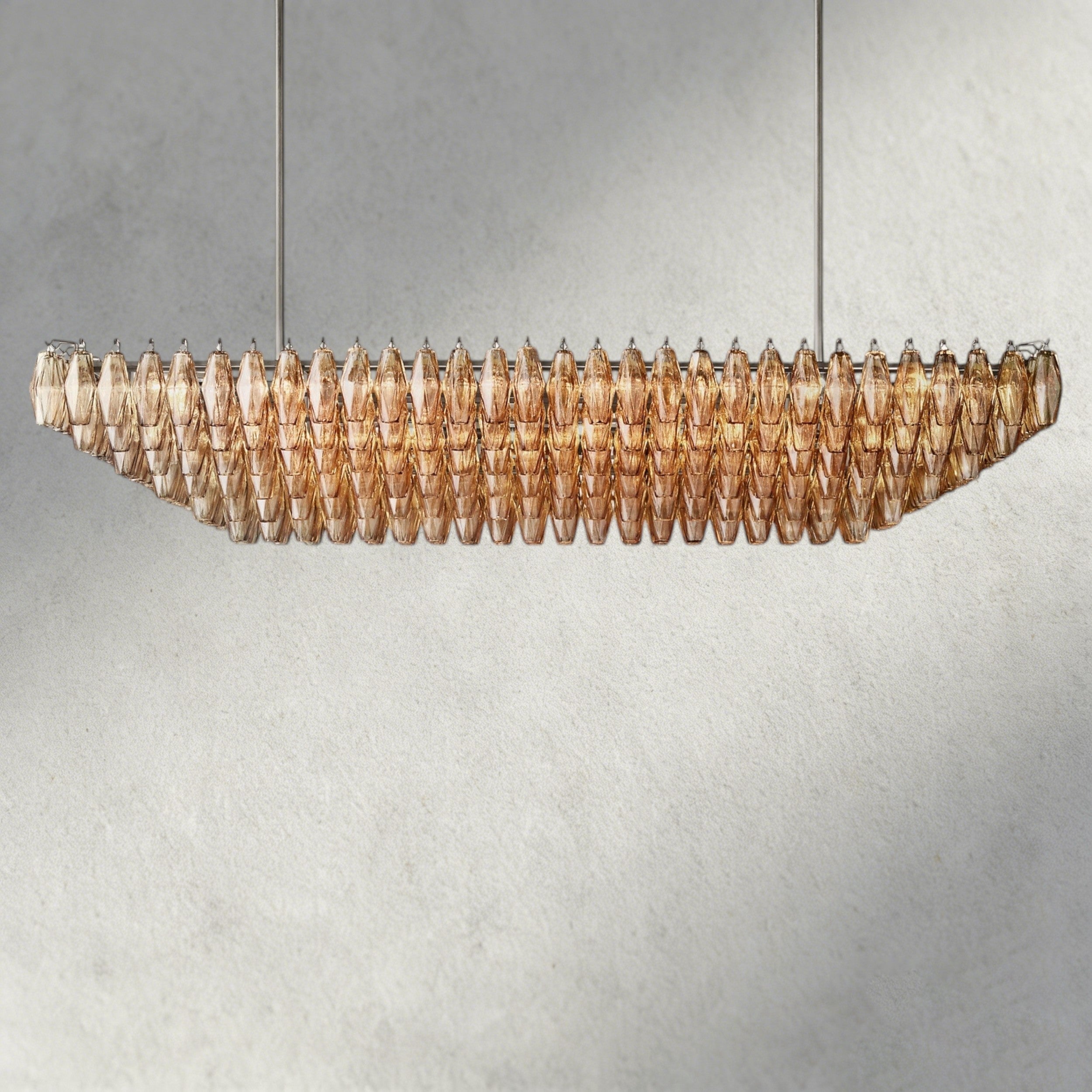 CHIARA CLEAR/ SMOKE GLASS TIERED RECTANGULAR CHANDELIER 54", 74"-chandelier-Briglighting