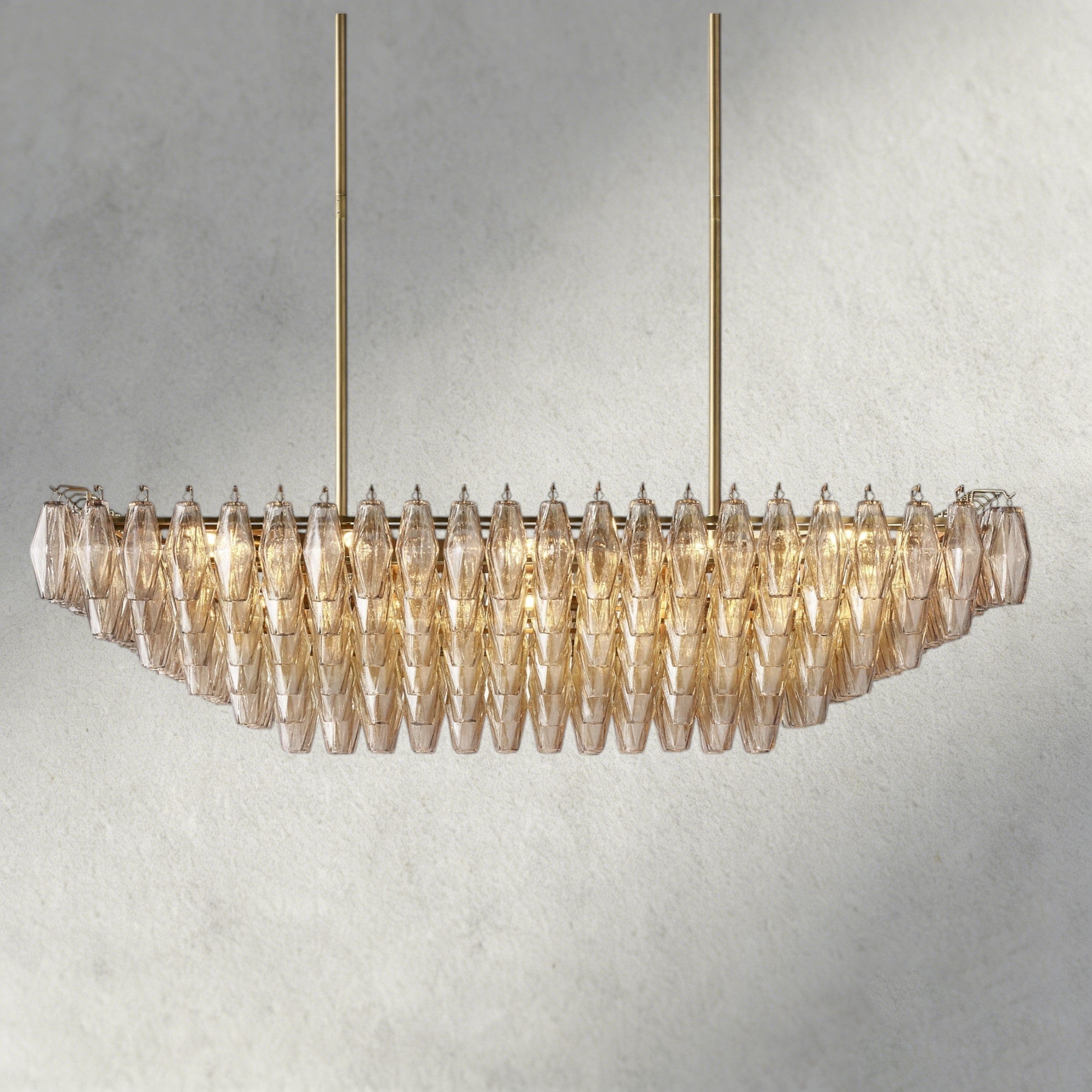 CHIARA CLEAR/ SMOKE GLASS TIERED RECTANGULAR CHANDELIER 54", 74"-chandelier-Briglighting