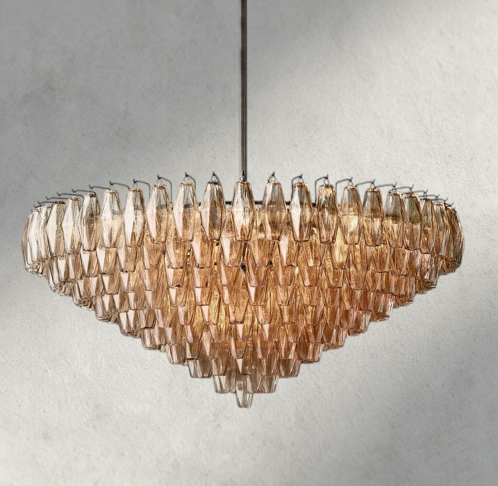CHIARA CLEAR/ SMOKE GLASS TIERED ROUND CHANDELIER 37", 47", 62"-chandelier-Briglighting
