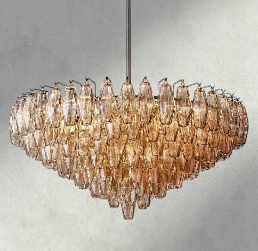 CHIARA CLEAR/ SMOKE GLASS TIERED ROUND CHANDELIER 37", 47", 62"-chandelier-Briglighting
