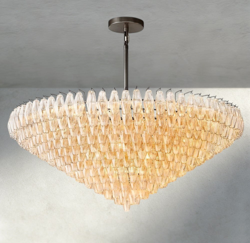CHIARA CLEAR/ SMOKE GLASS TIERED ROUND CHANDELIER 37", 47", 62"-chandelier-Briglighting