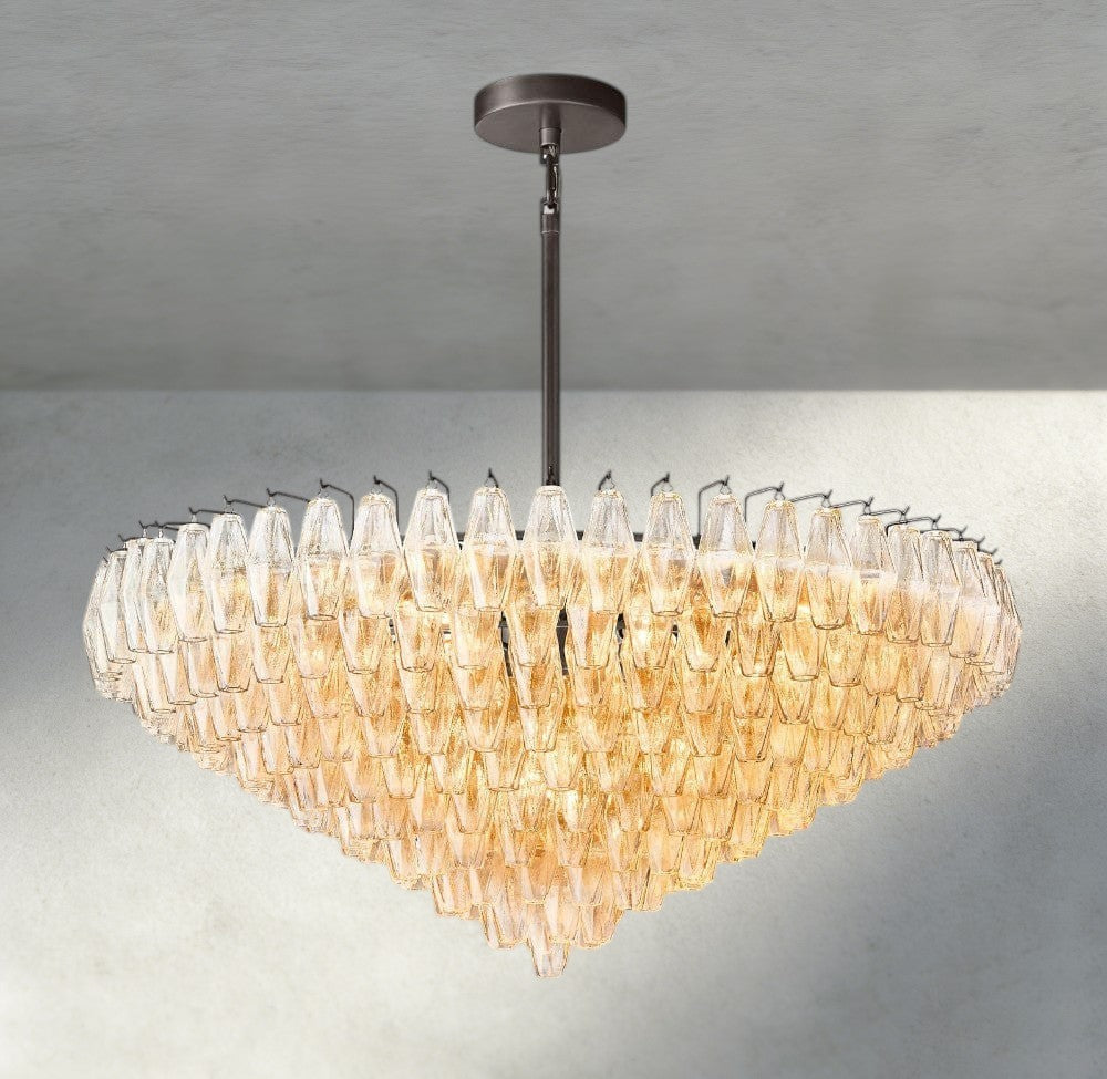 CHIARA CLEAR/ SMOKE GLASS TIERED ROUND CHANDELIER 37", 47", 62"-chandelier-Briglighting