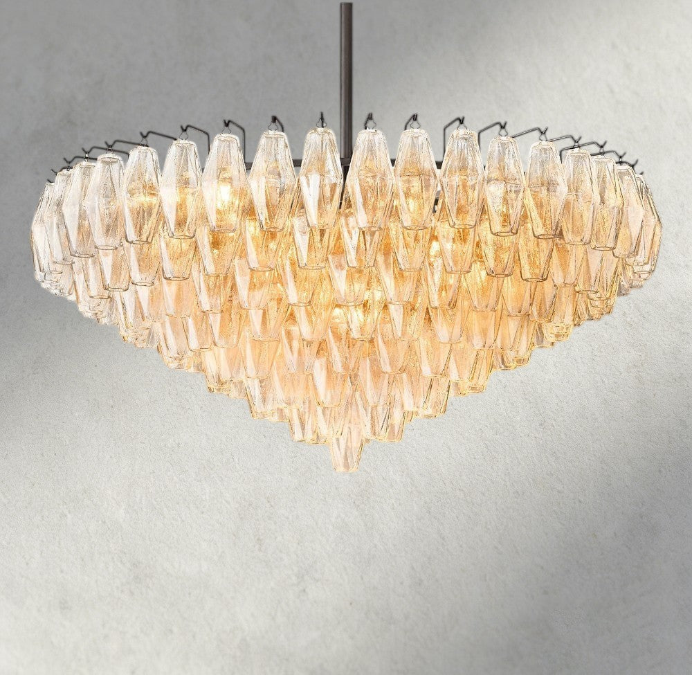 CHIARA CLEAR/ SMOKE GLASS TIERED ROUND CHANDELIER 37", 47", 62"-chandelier-Briglighting