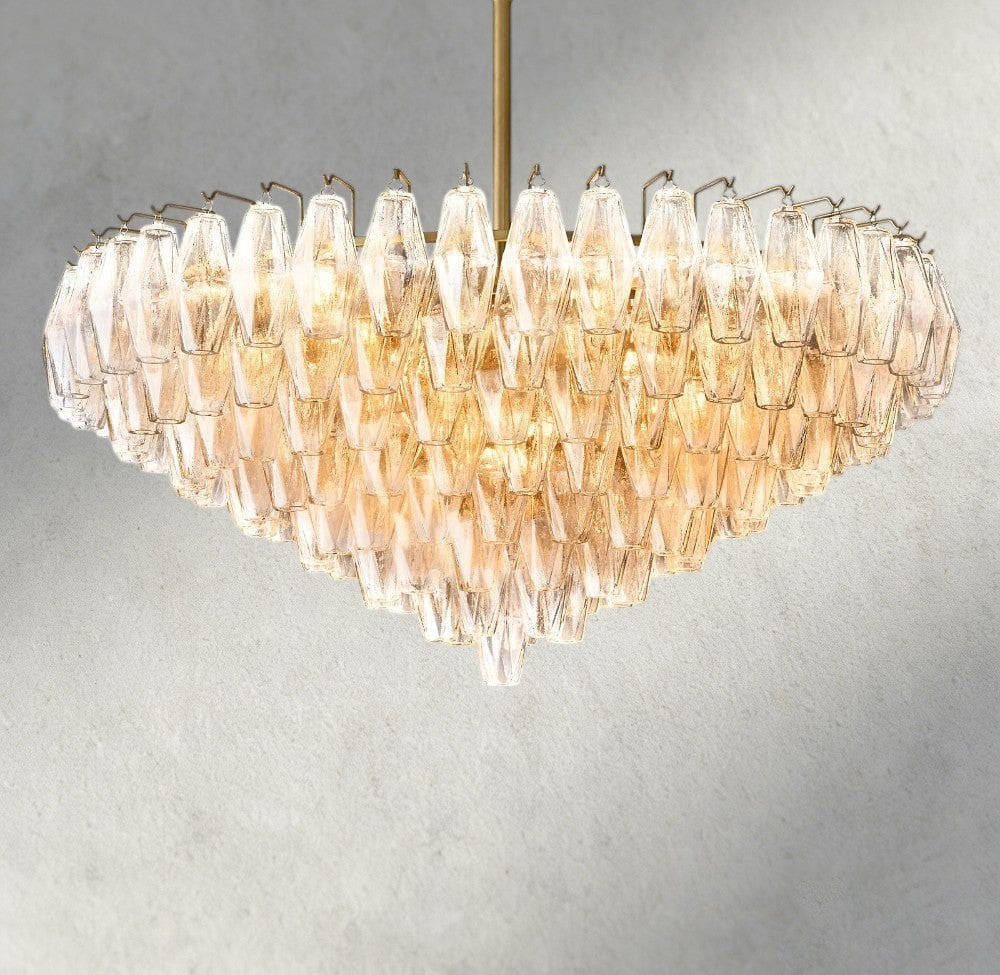 CHIARA CLEAR/ SMOKE GLASS TIERED ROUND CHANDELIER 37", 47", 62"-chandelier-Briglighting