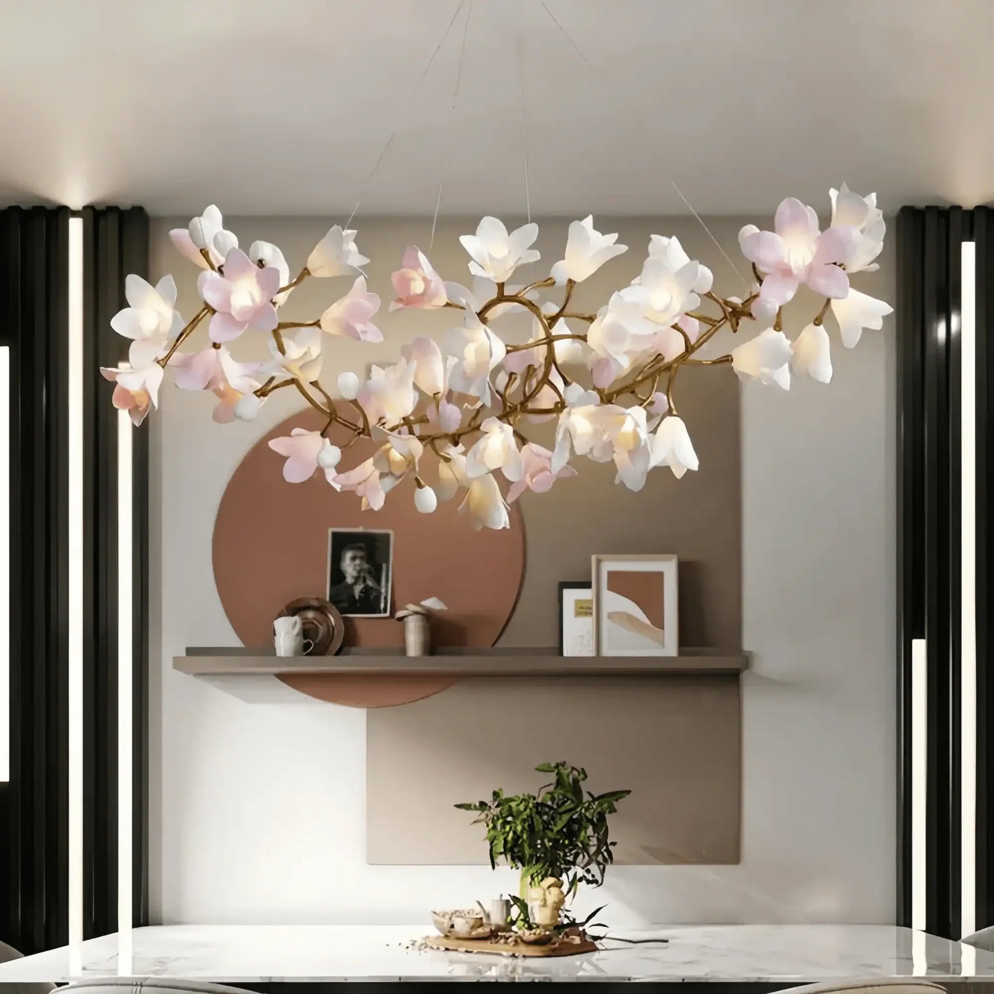 Circular Blossom Chandelier - L 39.4″(100cm) x W 15.7″(40cm) x H 17.7″(45cm)-Briglighting