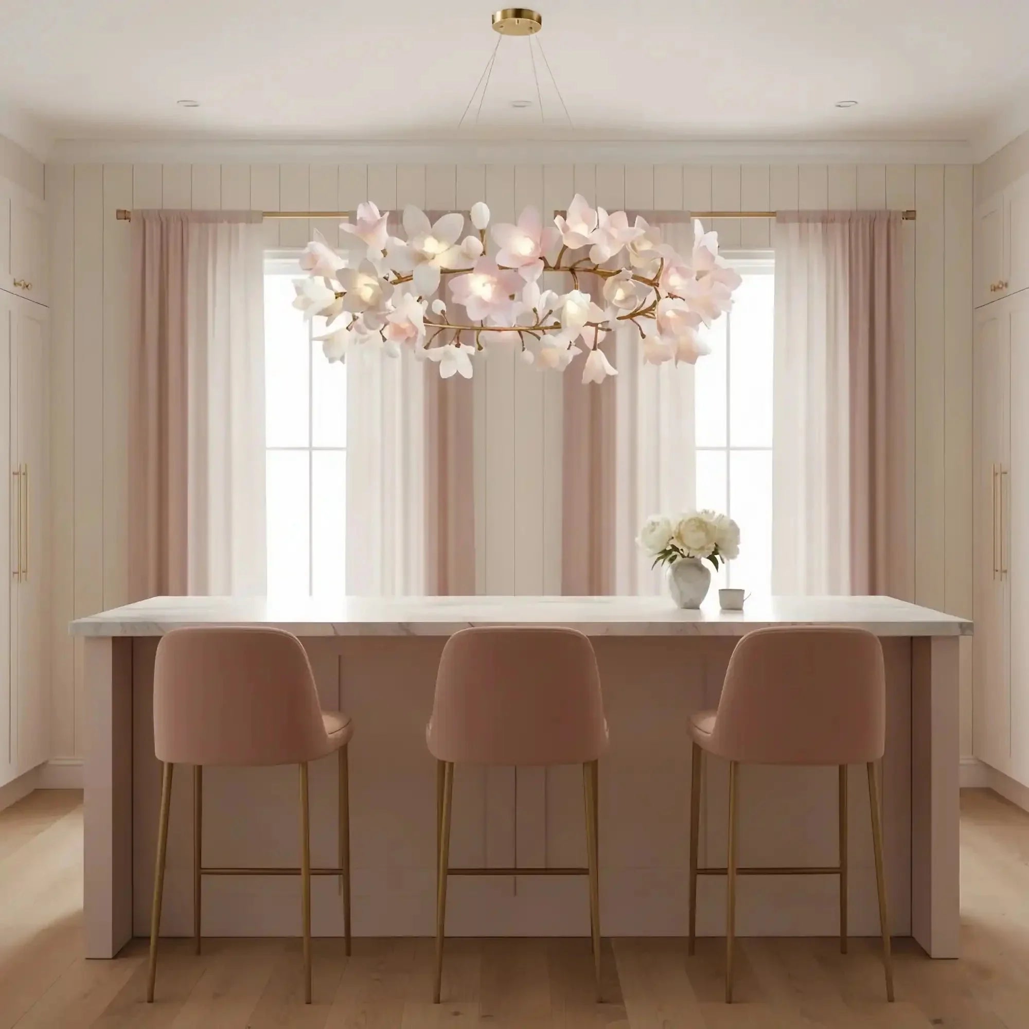Circular Blossom Chandelier - L 39.4″(100cm) x W 15.7″(40cm) x H 17.7″(45cm)-Briglighting
