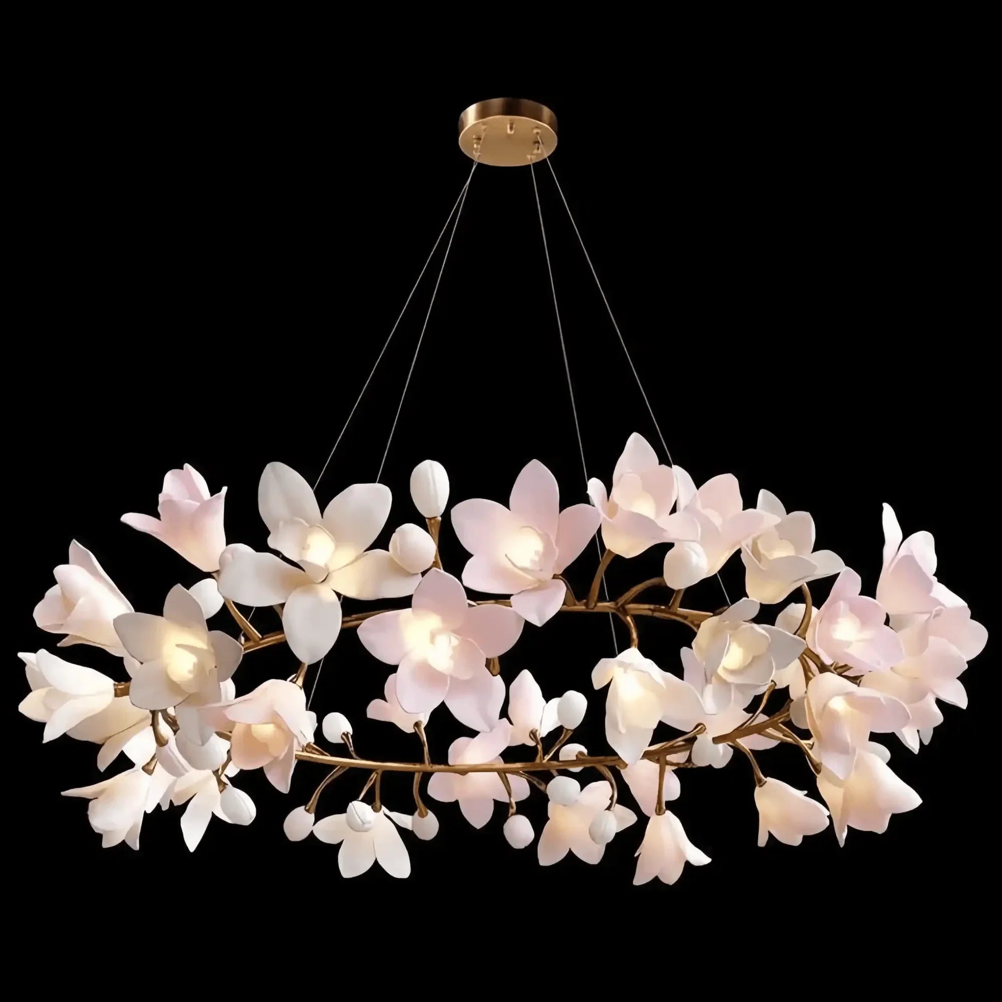 Circular Blossom Chandelier - Dia 31.5″(80cm) x H 15.7″(40cm)-Briglighting