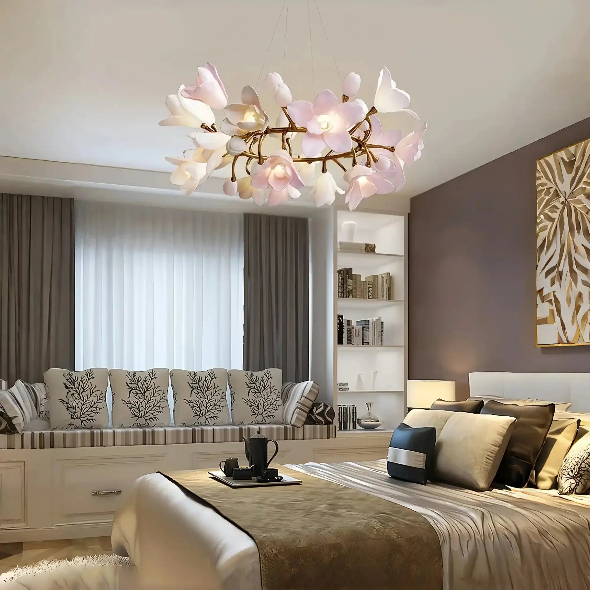 Circular Blossom Chandelier - Dia 23.6″(60cm) x H 15.7″(40cm)-Briglighting