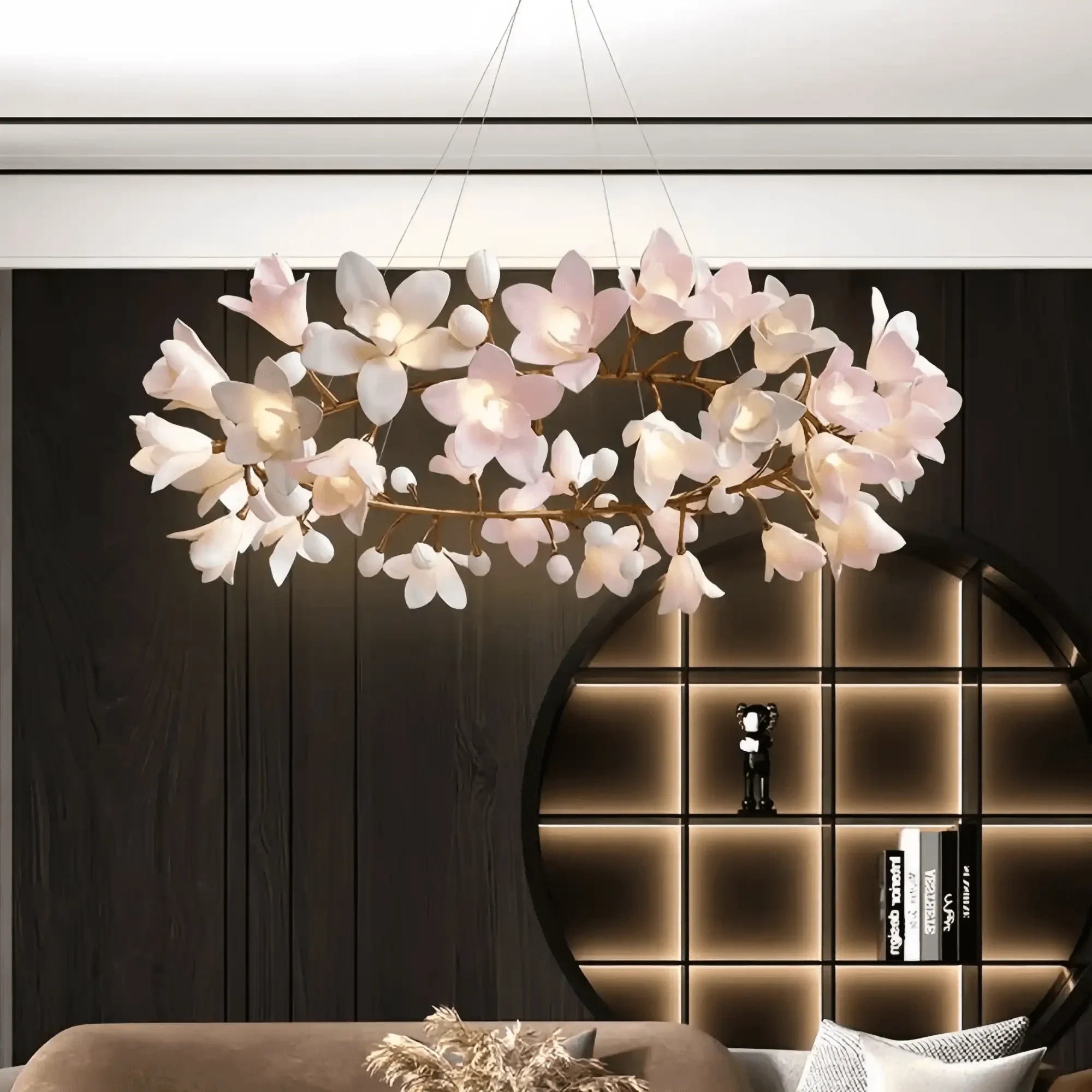 Circular Blossom Chandelier - Dia 31.5″(80cm) x H 15.7″(40cm)-Briglighting