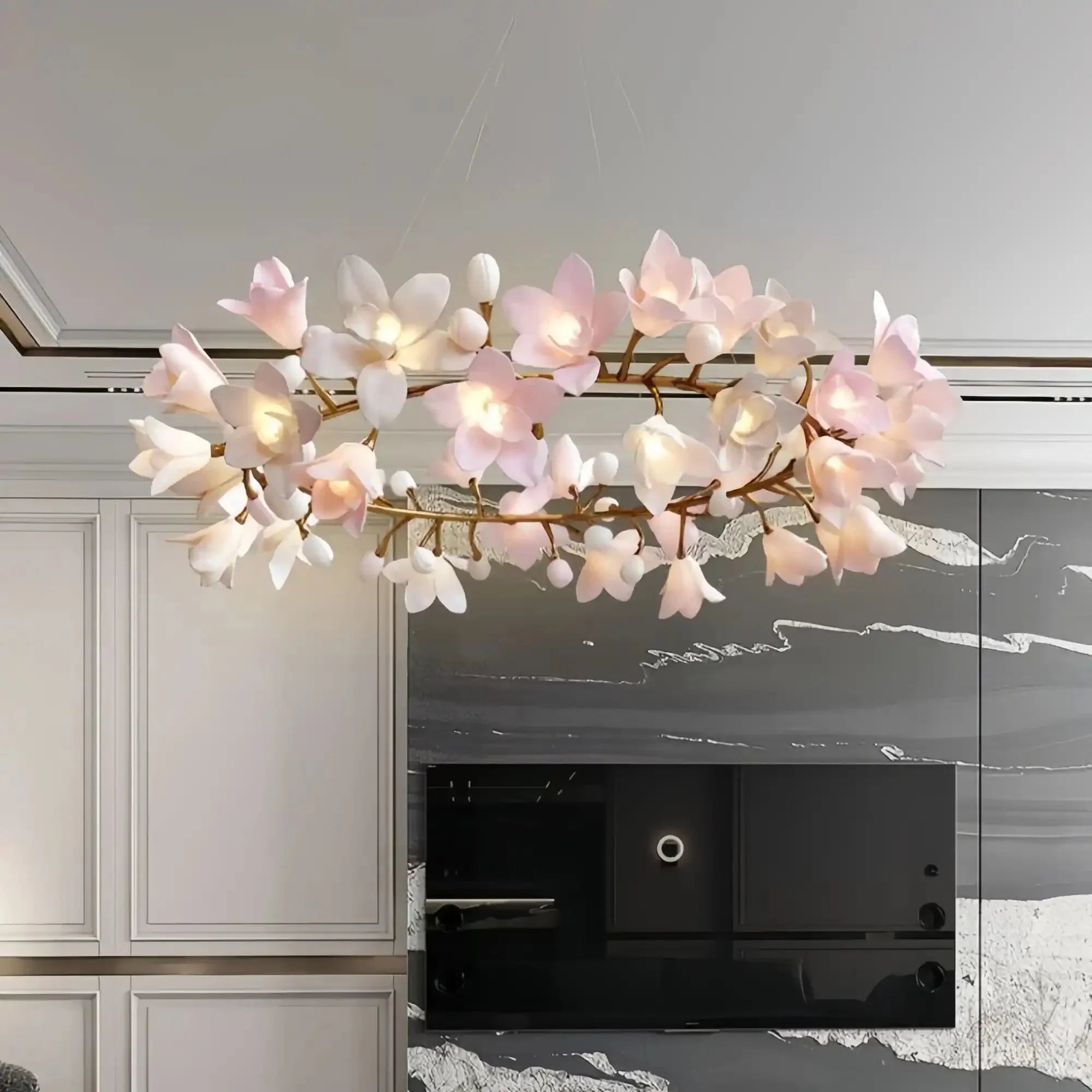 Circular Blossom Chandelier - Dia 31.5″(80cm) x H 15.7″(40cm)-Briglighting