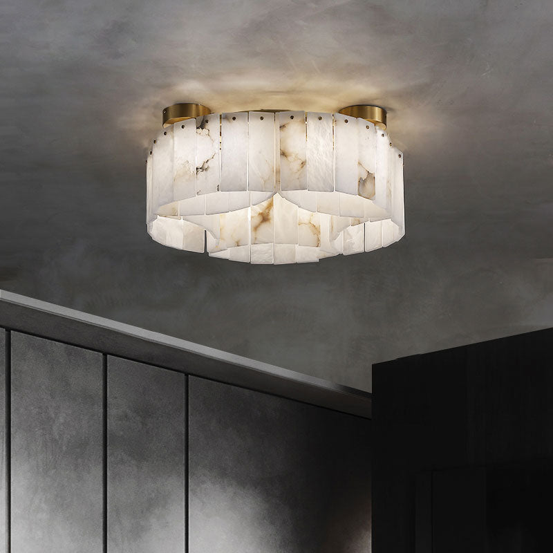 Contemporary Alabaster Flush Mount Ceiling Lamp-Chandeliers-Briglighting